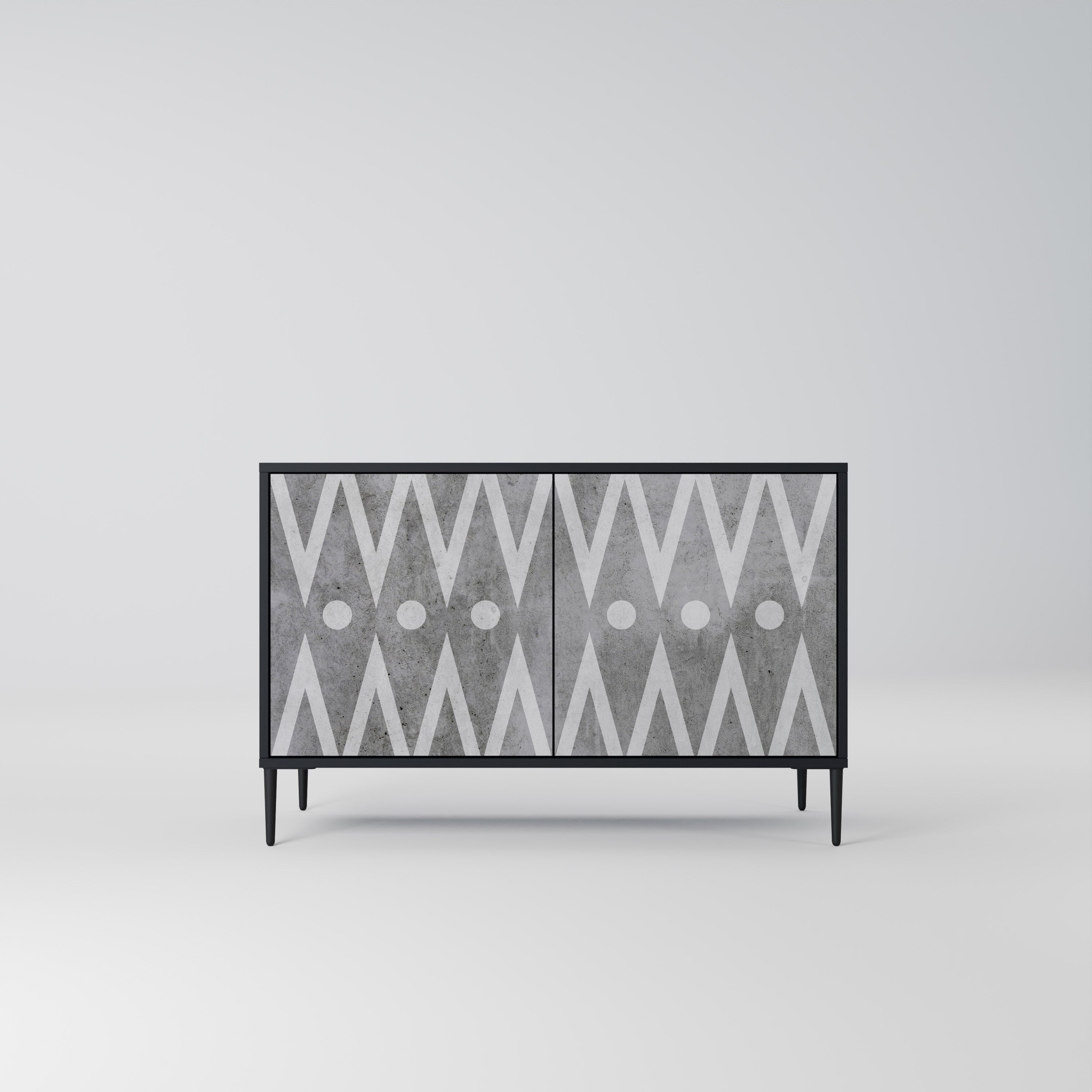 SHARP EDGES 2-Door Sideboard in Black Finish