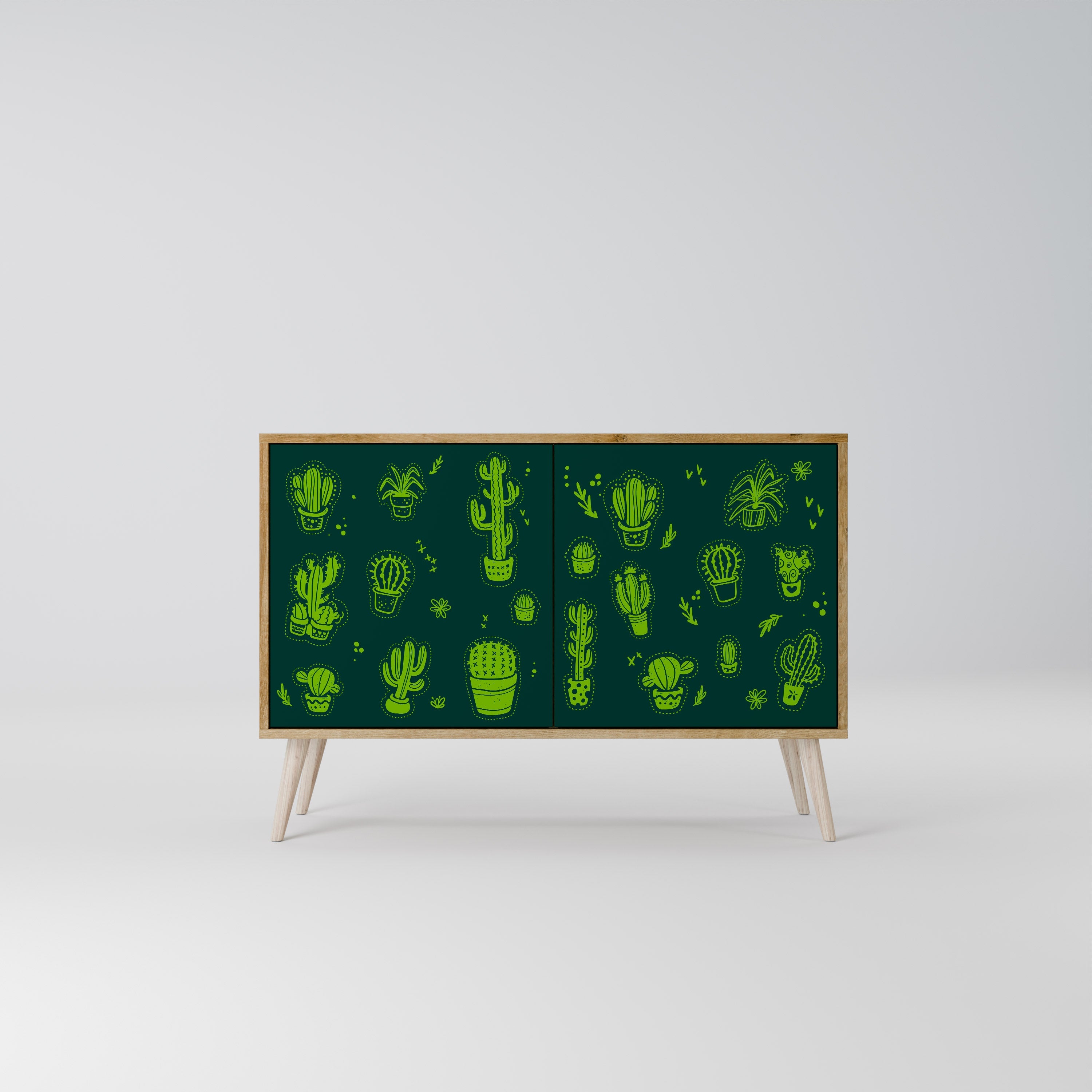 Μπουφές DESERT GREEN με 2 πόρτες σε απόχρωση δρυός