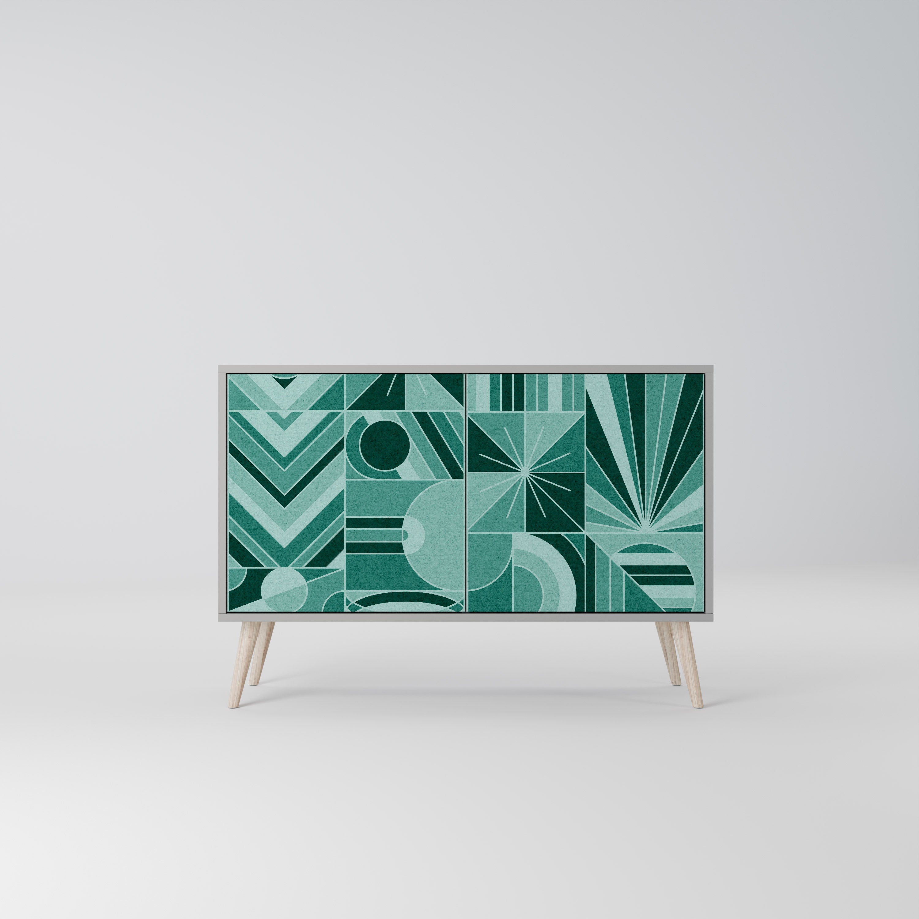 HARMONIC GRID 2-Door Sideboard in Grey Finish