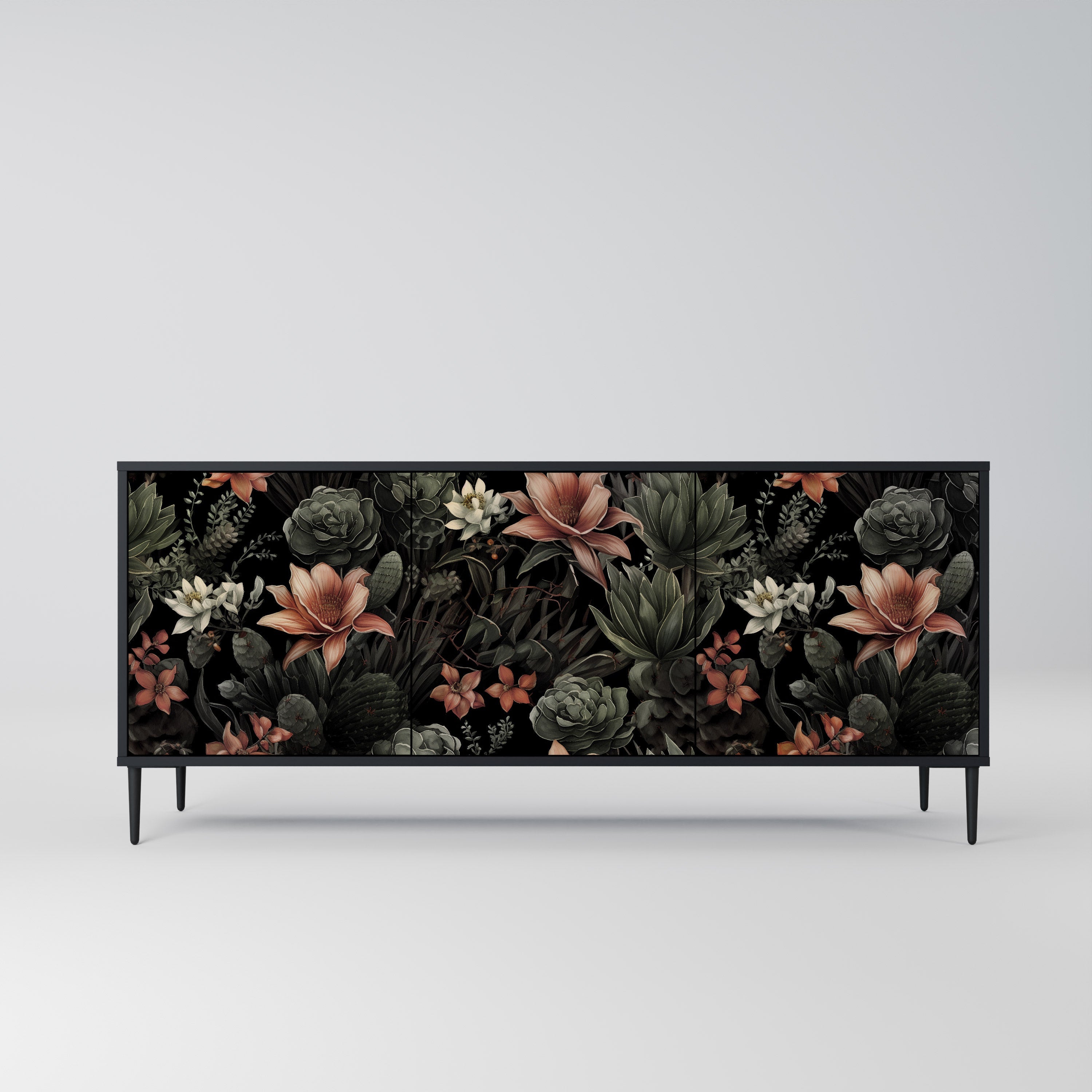 SECRET VERDURE 3-Door Sideboard in Black Finish
