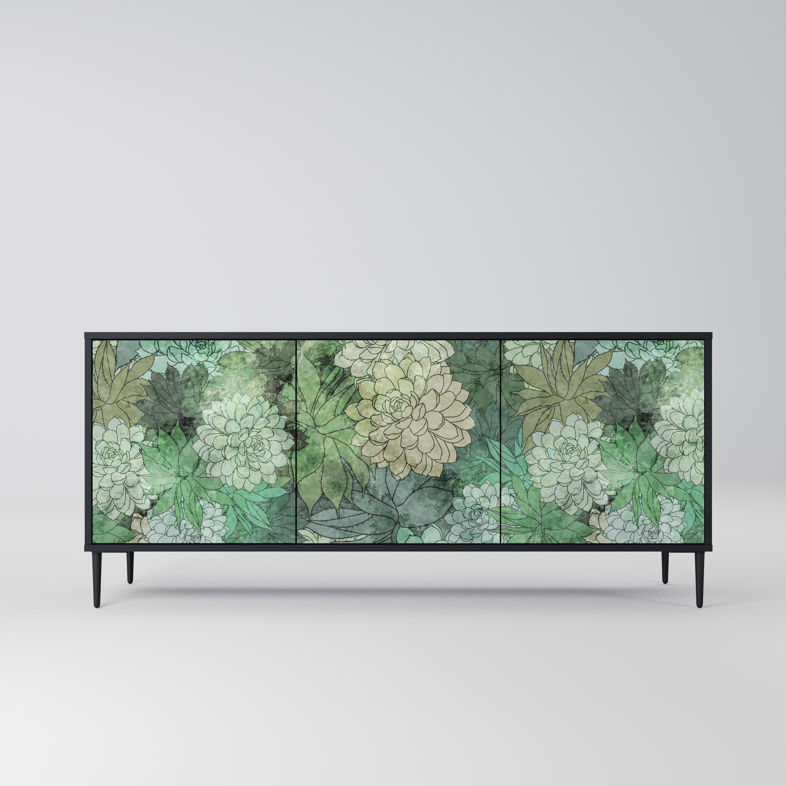 Μπουφές SUCCULENT CLUSTER 3θυρο σε μαύρο φινίρισμα