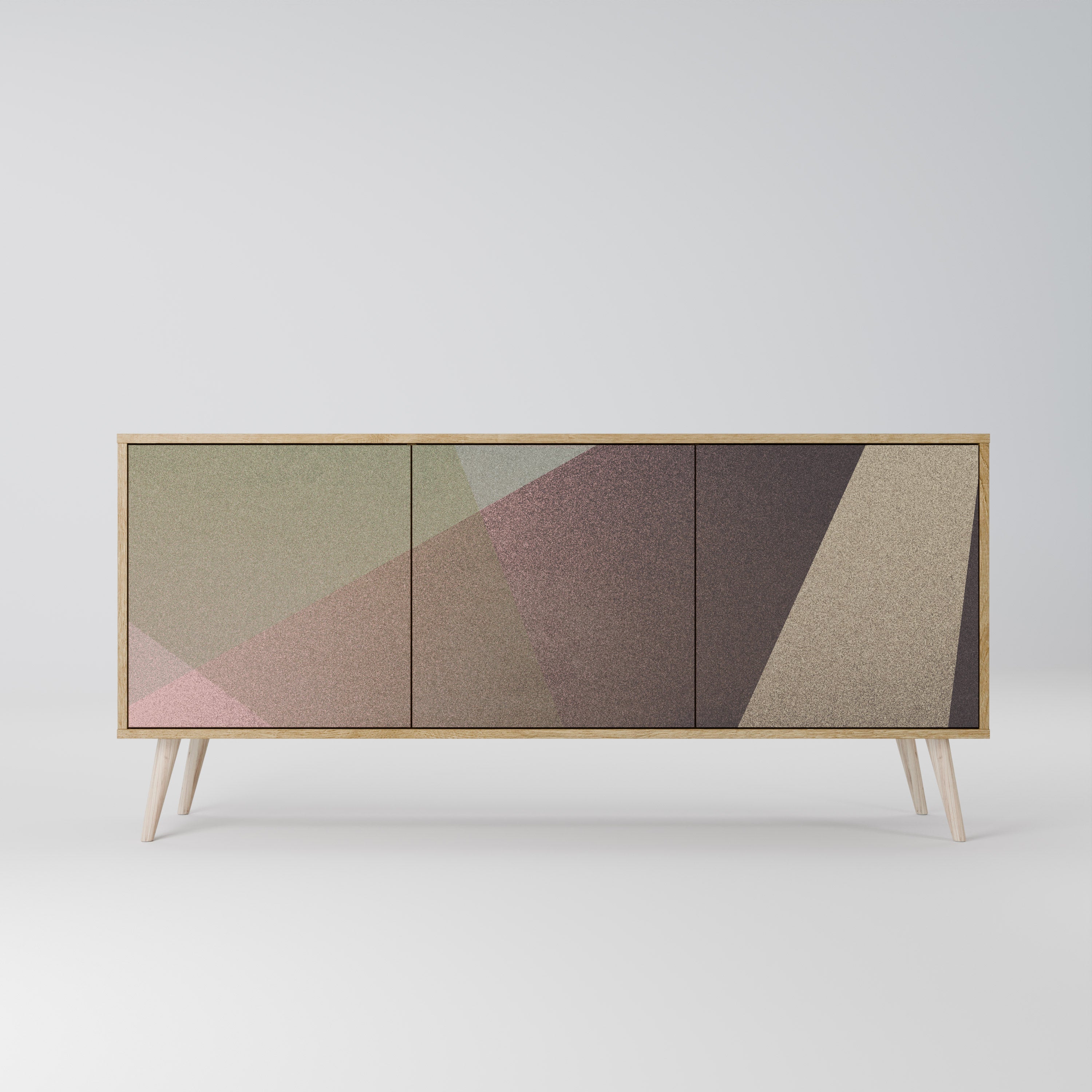 Μπουφές 3 θυρών BEIGE GEOMETRIA σε όψη δρυός