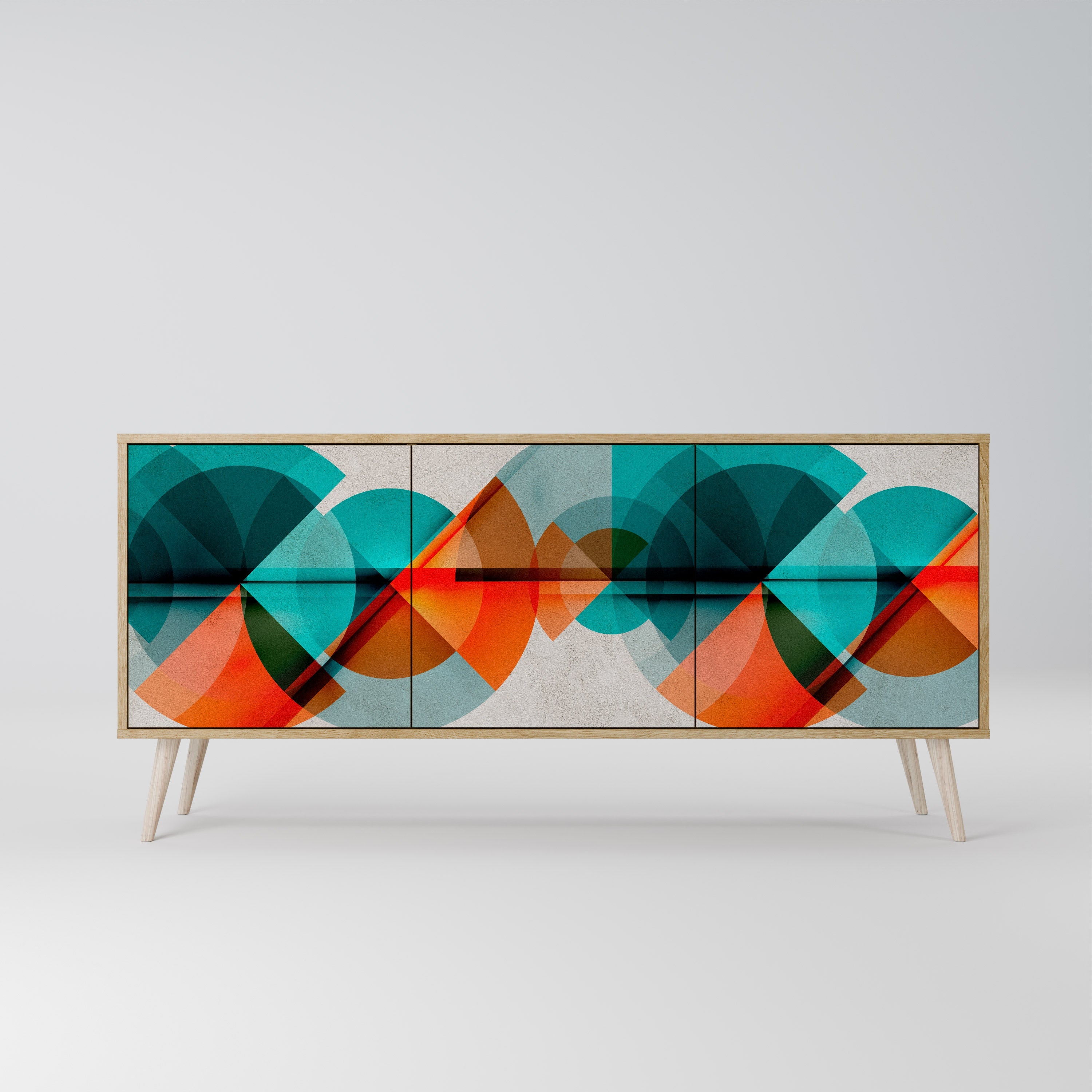CIRCULAR RHAPSODY 3-Door Sideboard in Oak Effect