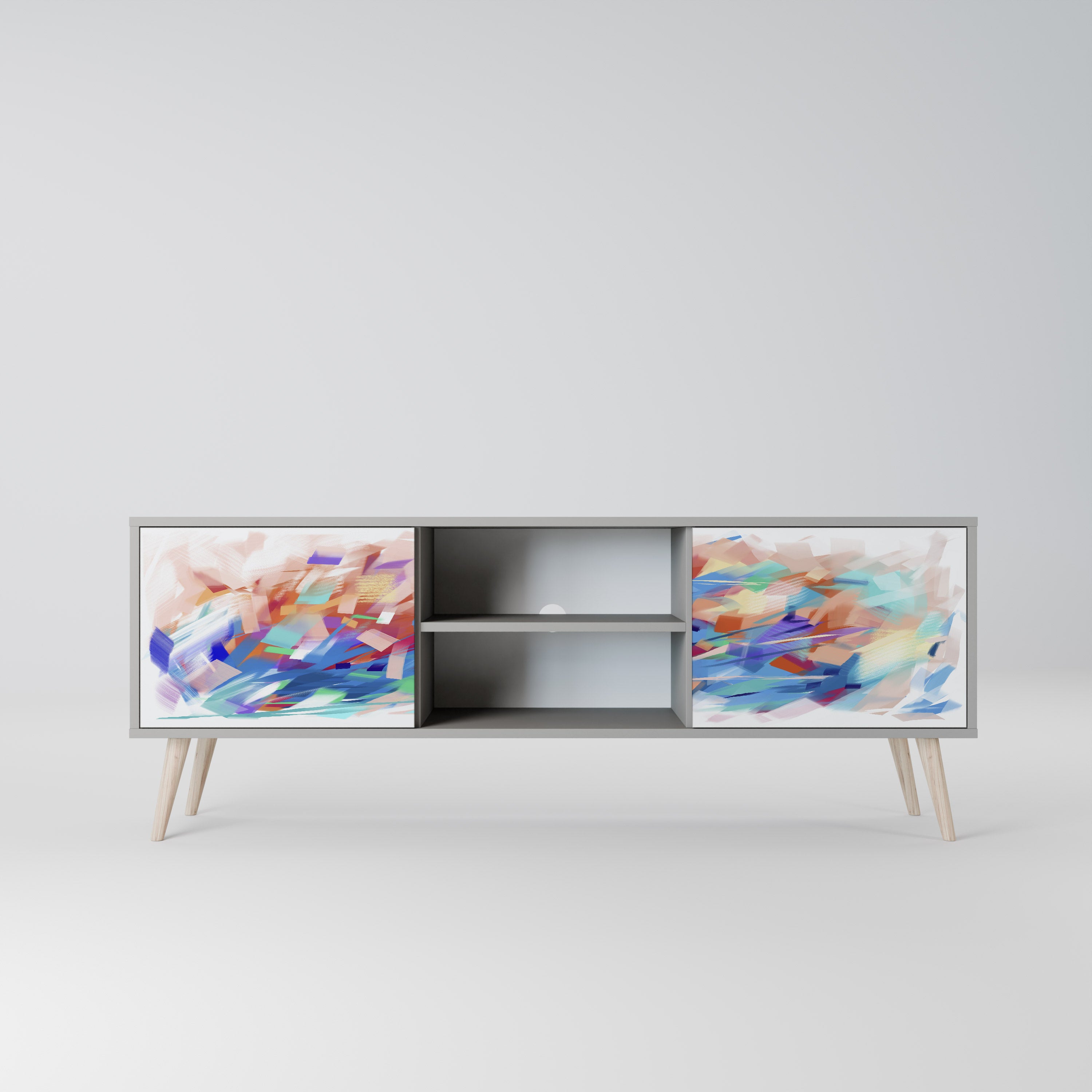 FINESSE MASH-UP 2-Door TV Stand in Grey Finish