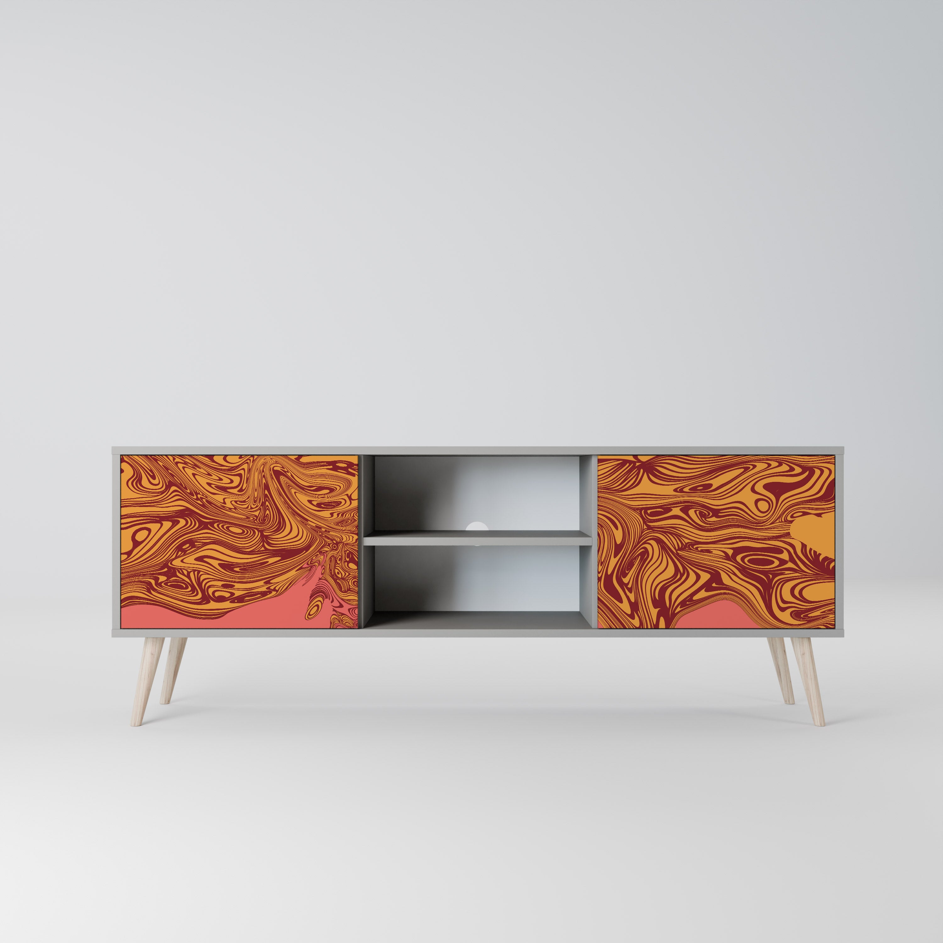 FLOATING THOUGHTS 2-Door TV Stand in Grey Finish