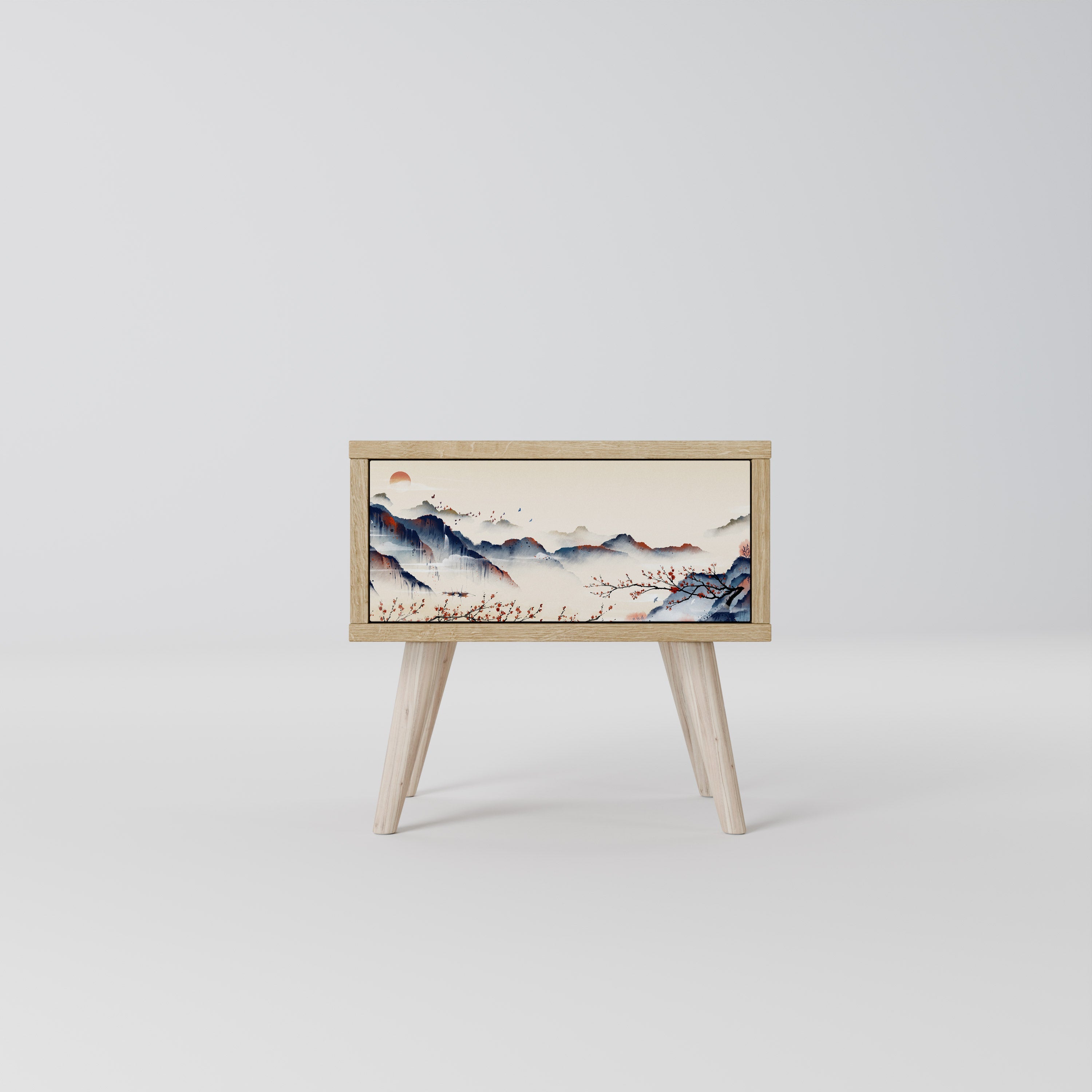 Κομοδίνο JAPANESE LANDSCAPE σε στιλ δρυός