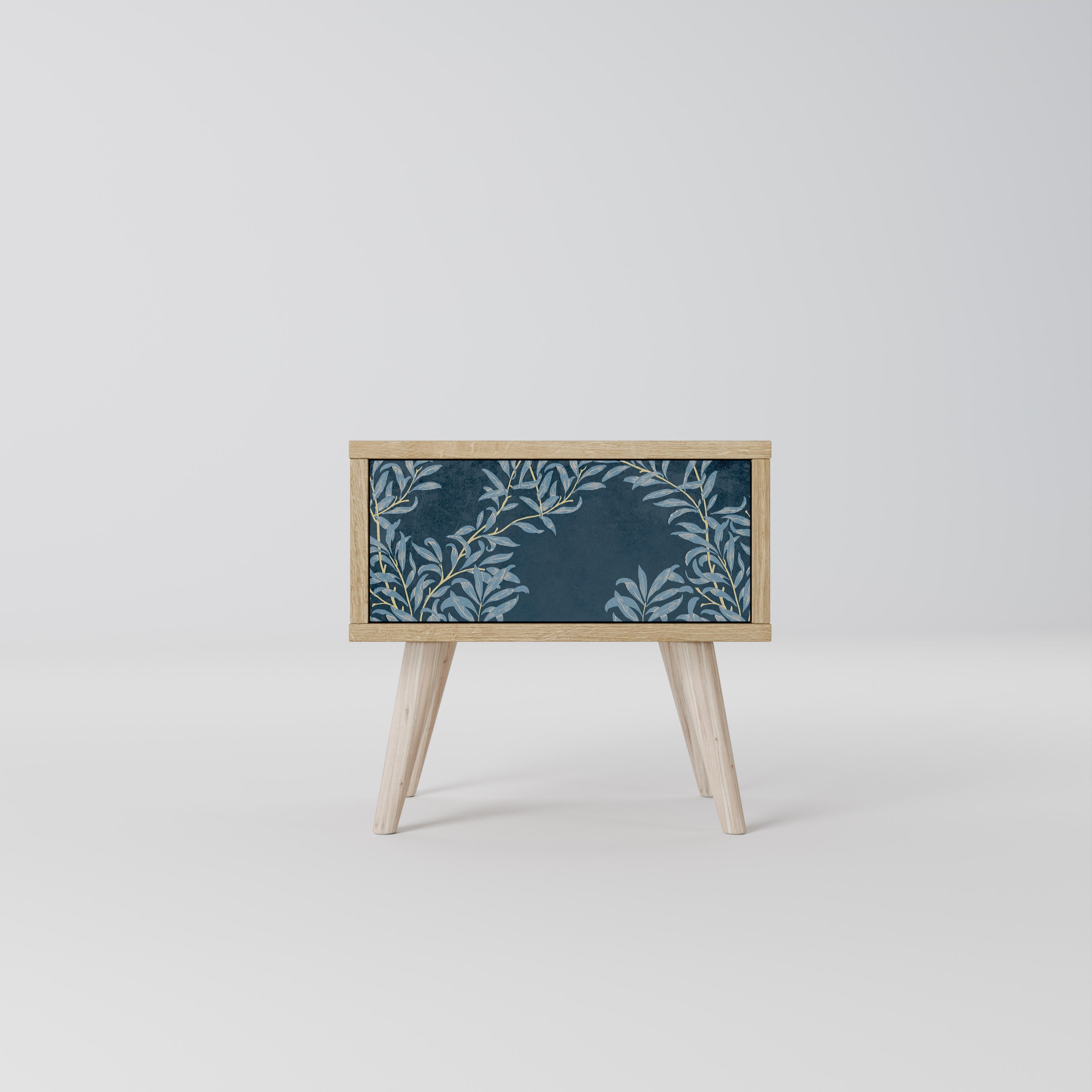 Κομοδίνο BLUE LEAVES σε απόχρωση δρυός