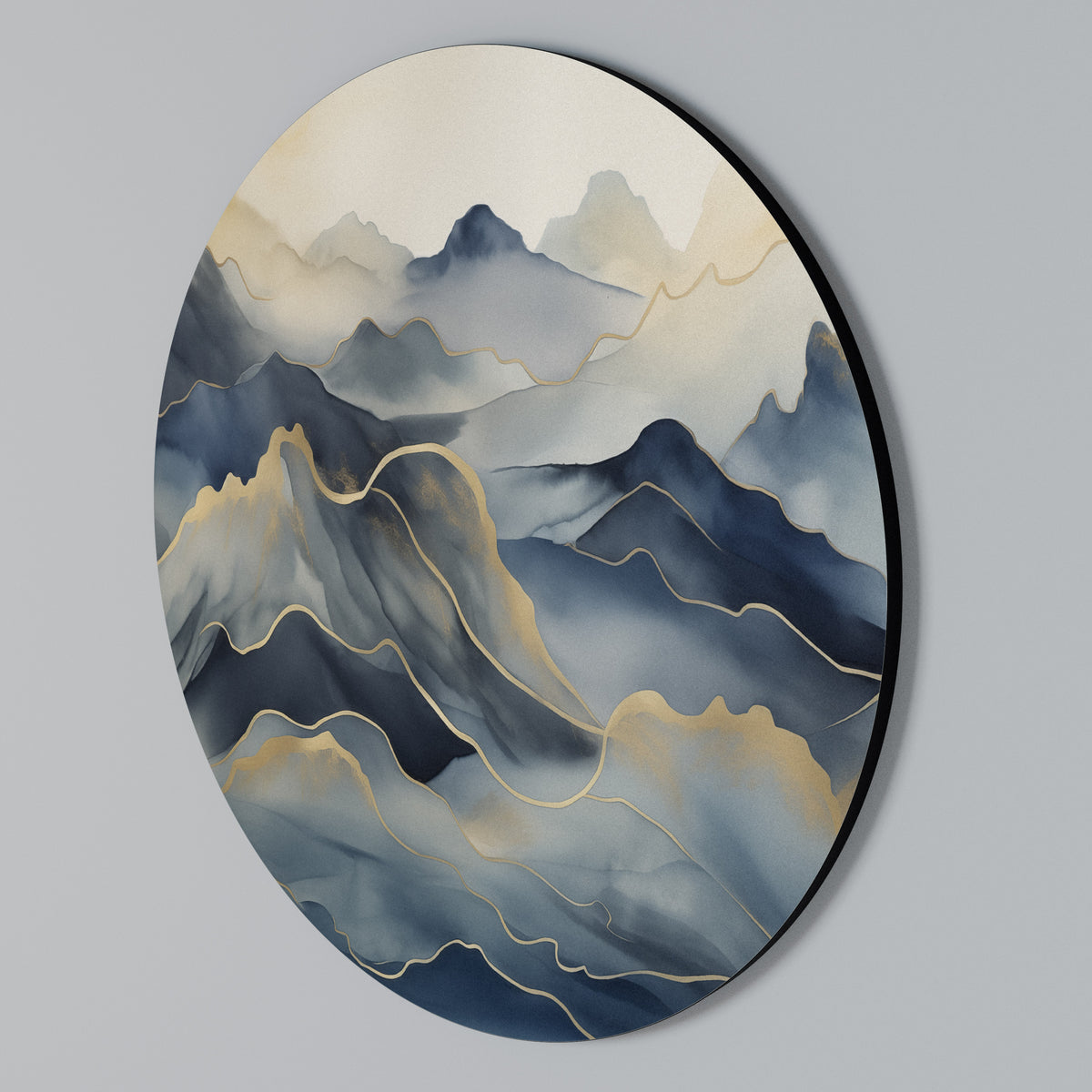 GOLDEN MOUNTAIN FOG Στρογγυλός πίνακας ζωγραφικής
