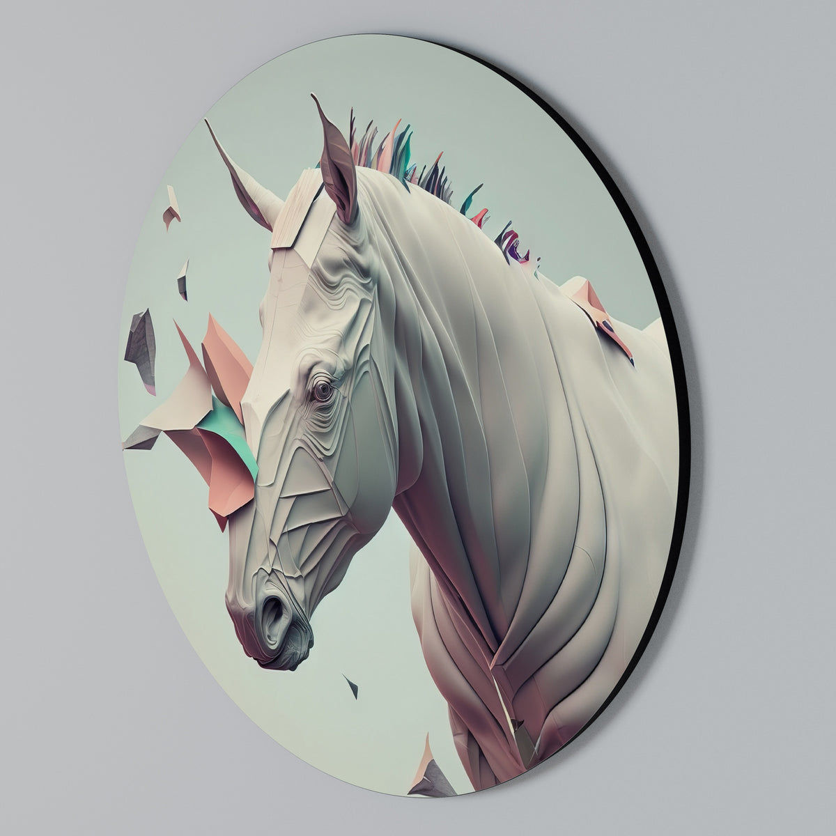 FUTURISTIC HORSE Στρογγυλός πίνακας ζωγραφικής