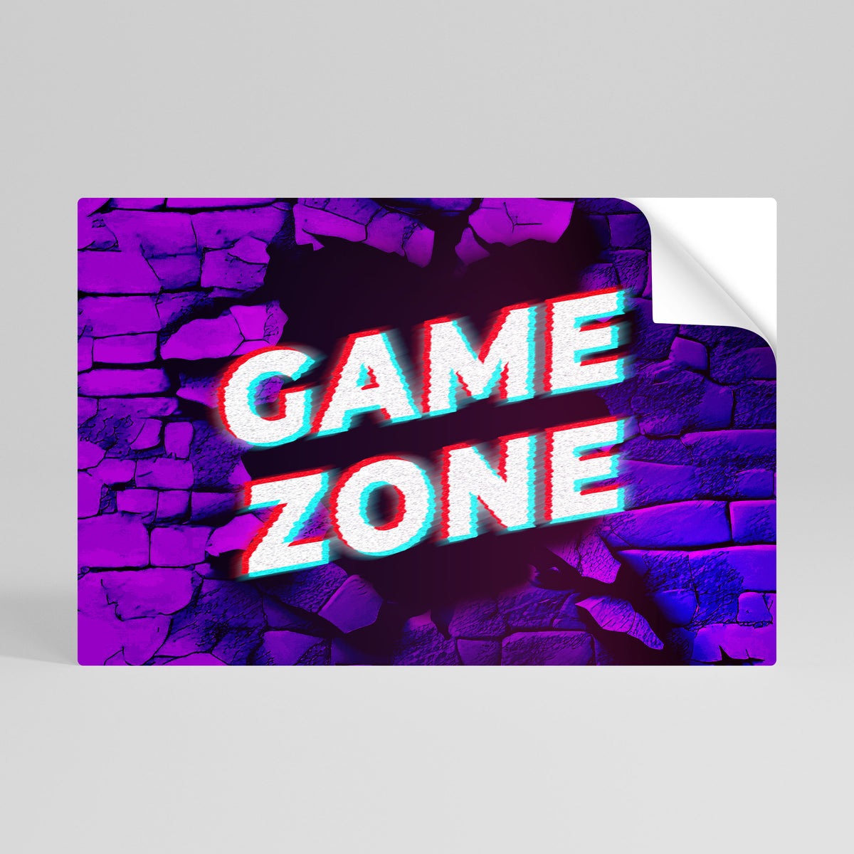LUMINOUS GAME ZONE Αυτοκόλλητη Αφίσα οριζόντια