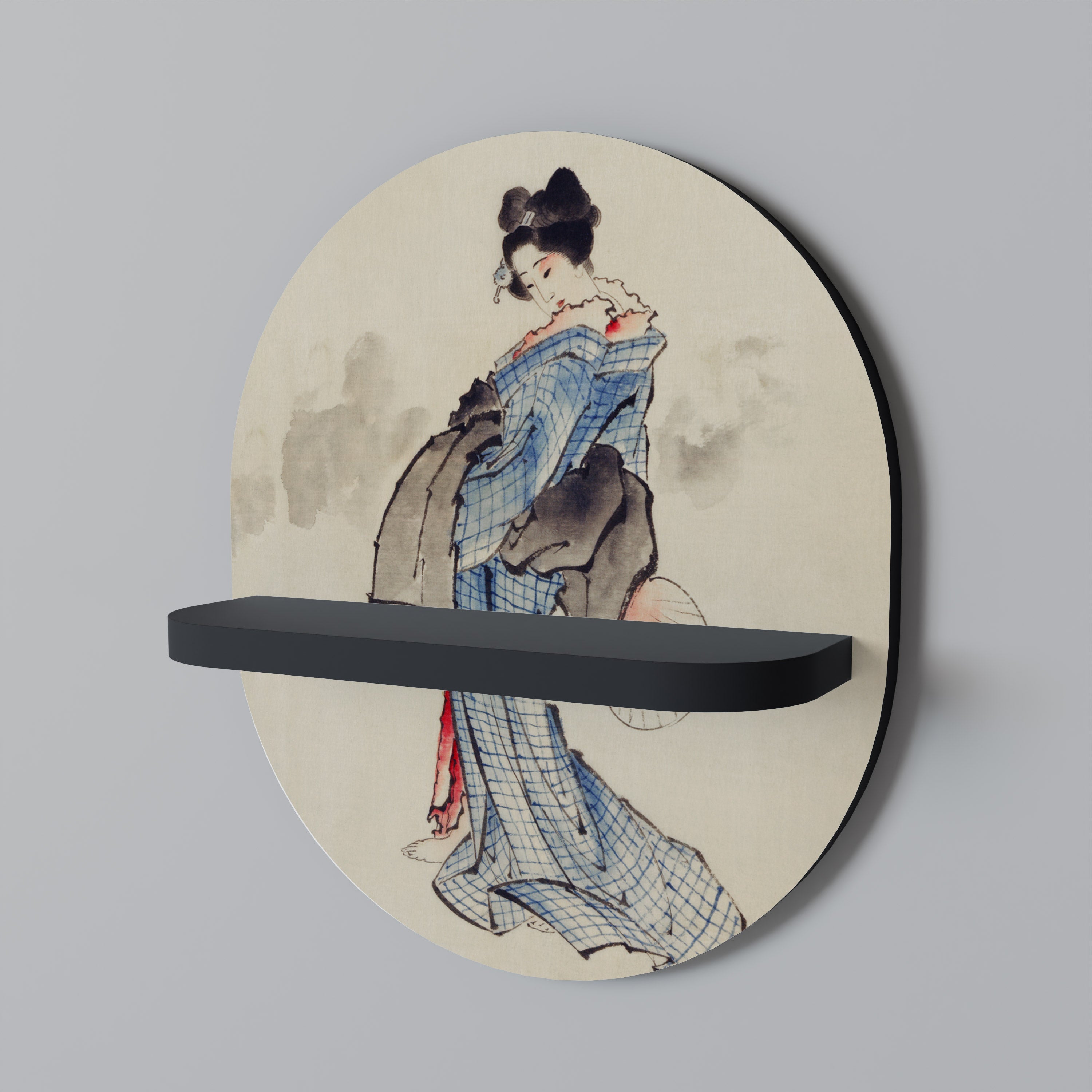 Οβάλ Ράφι GEISHA FANTASY σε Μαύρο Φινίρισμα
