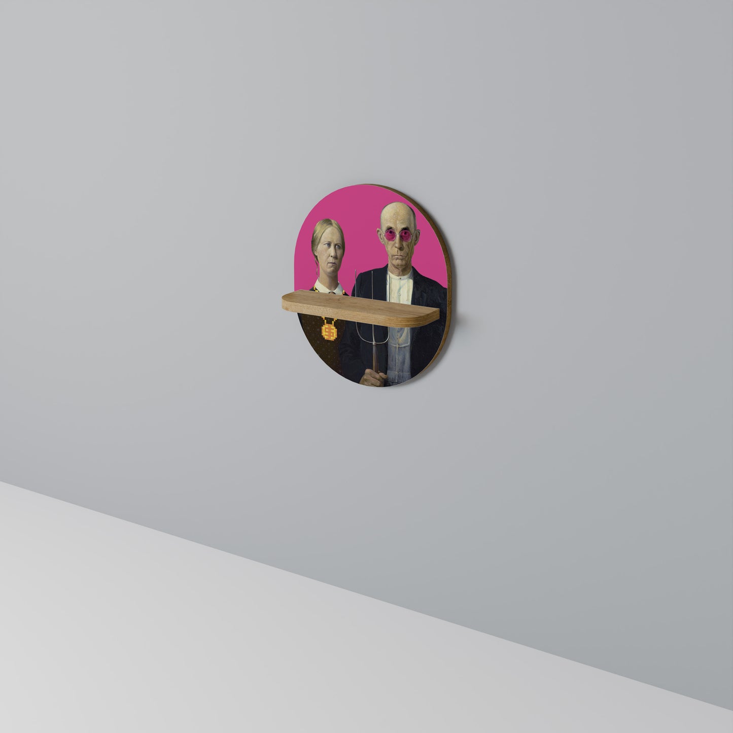 AMERICAN GOTHIC BLING Art Shelf