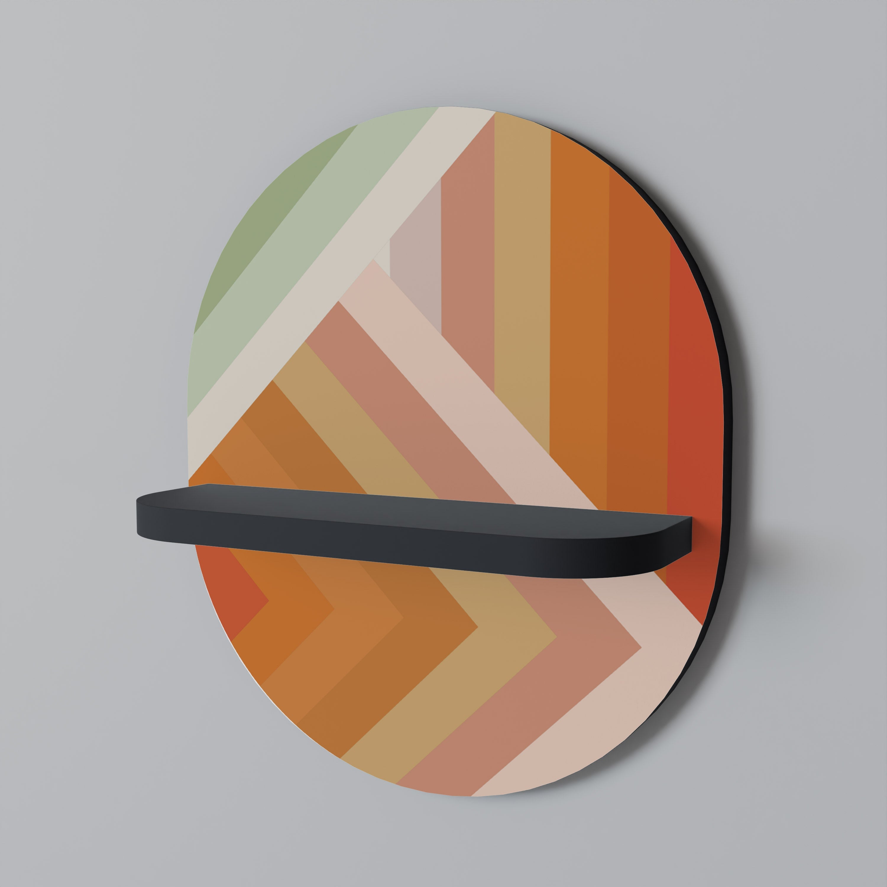 Οβάλ ράφι τέχνης GRADIENT PICKS σε μαύρο φινίρισμα