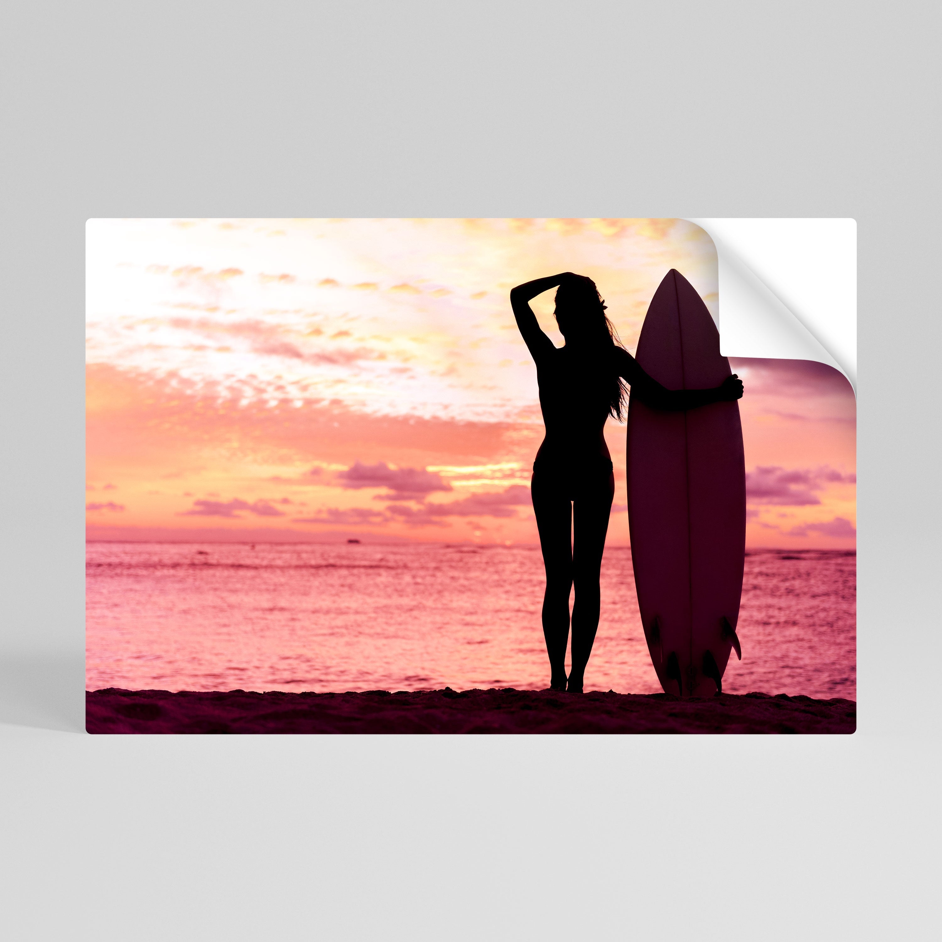Αφίσα SUNSET SURF SPIRIT με οριζόντια σχεδίαση και αυτοκόλλητο