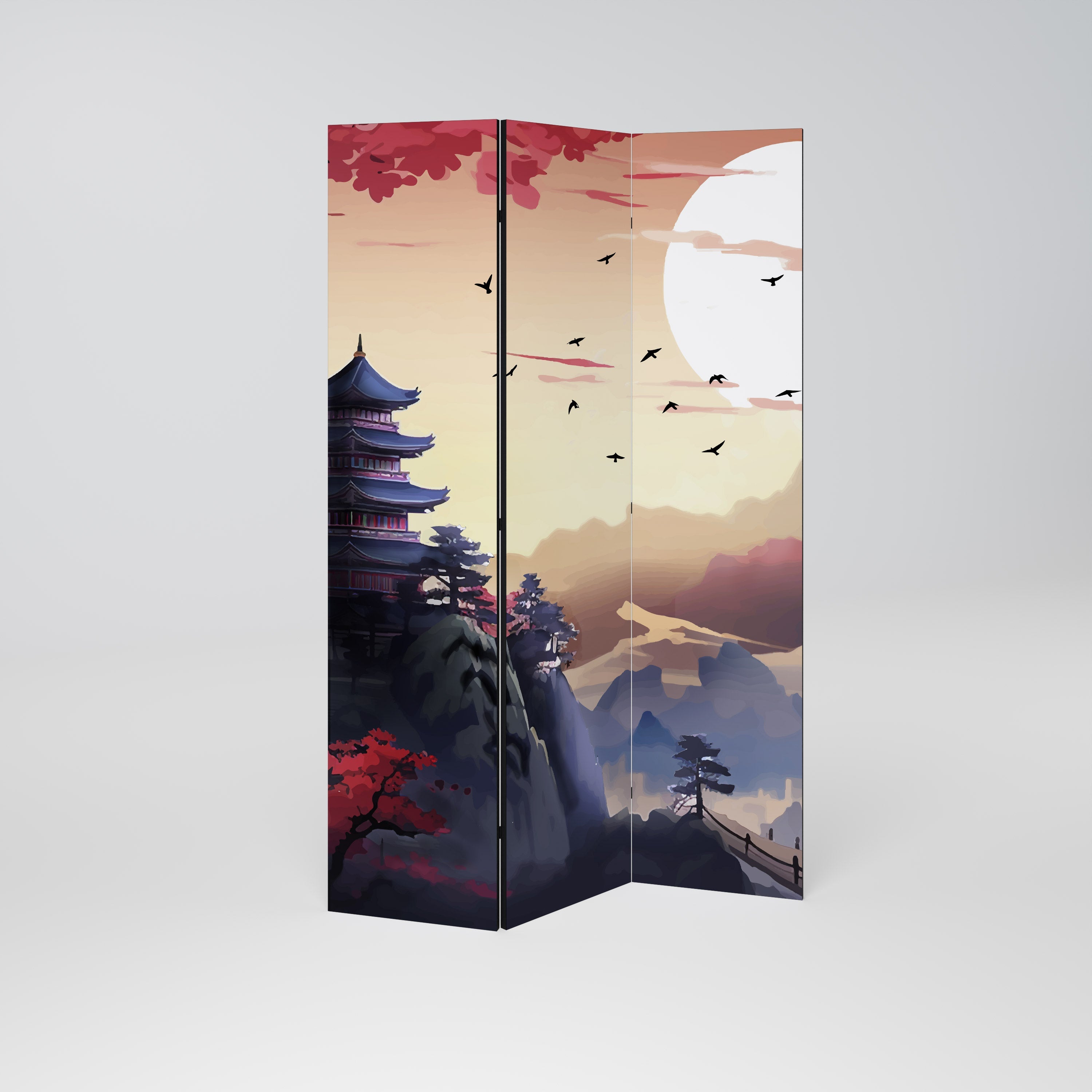 JAPANESE AURA Decorative 3-Panel Room Divider