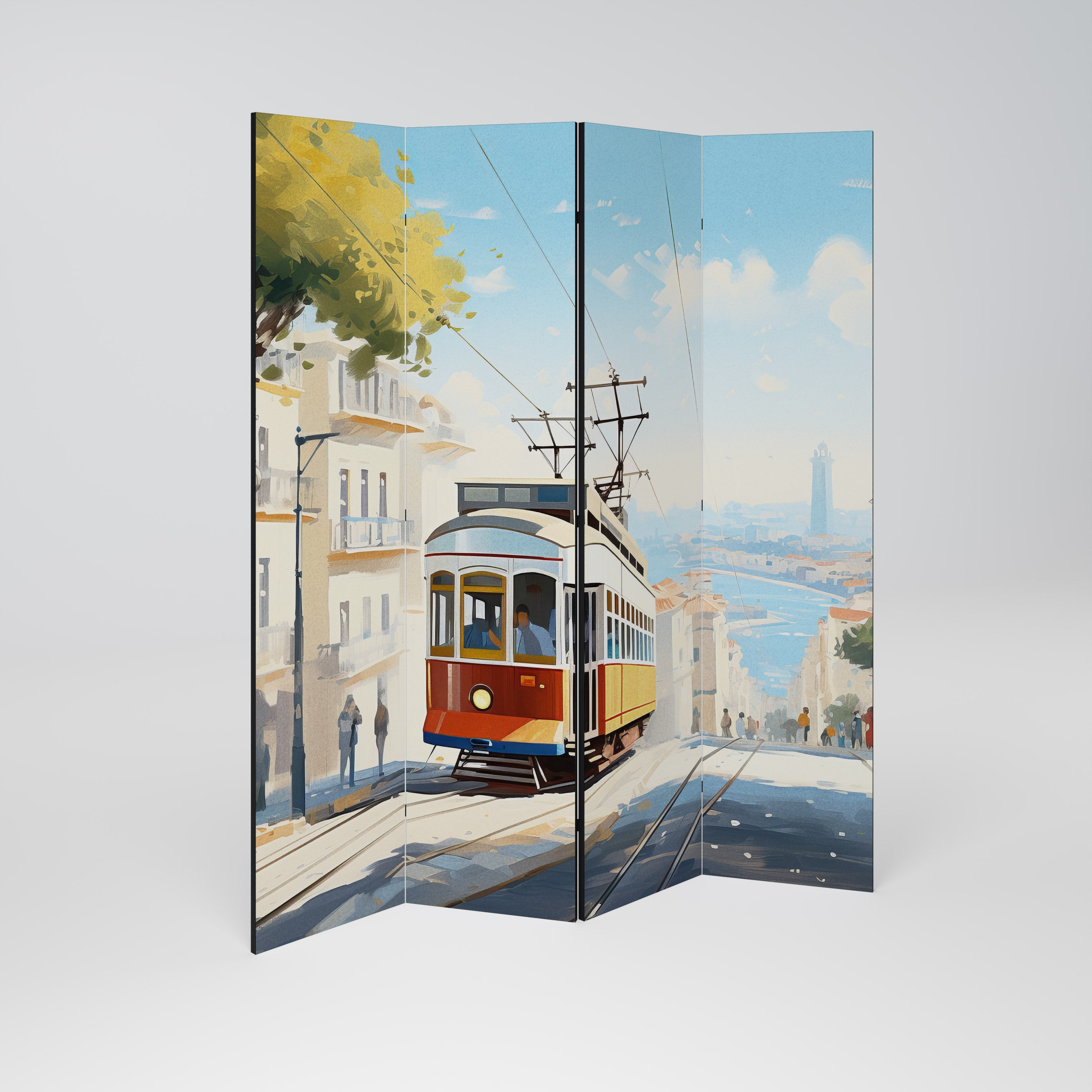 TRAMWAY DREAMSCAPE Decorative 4-Panel Room Divider