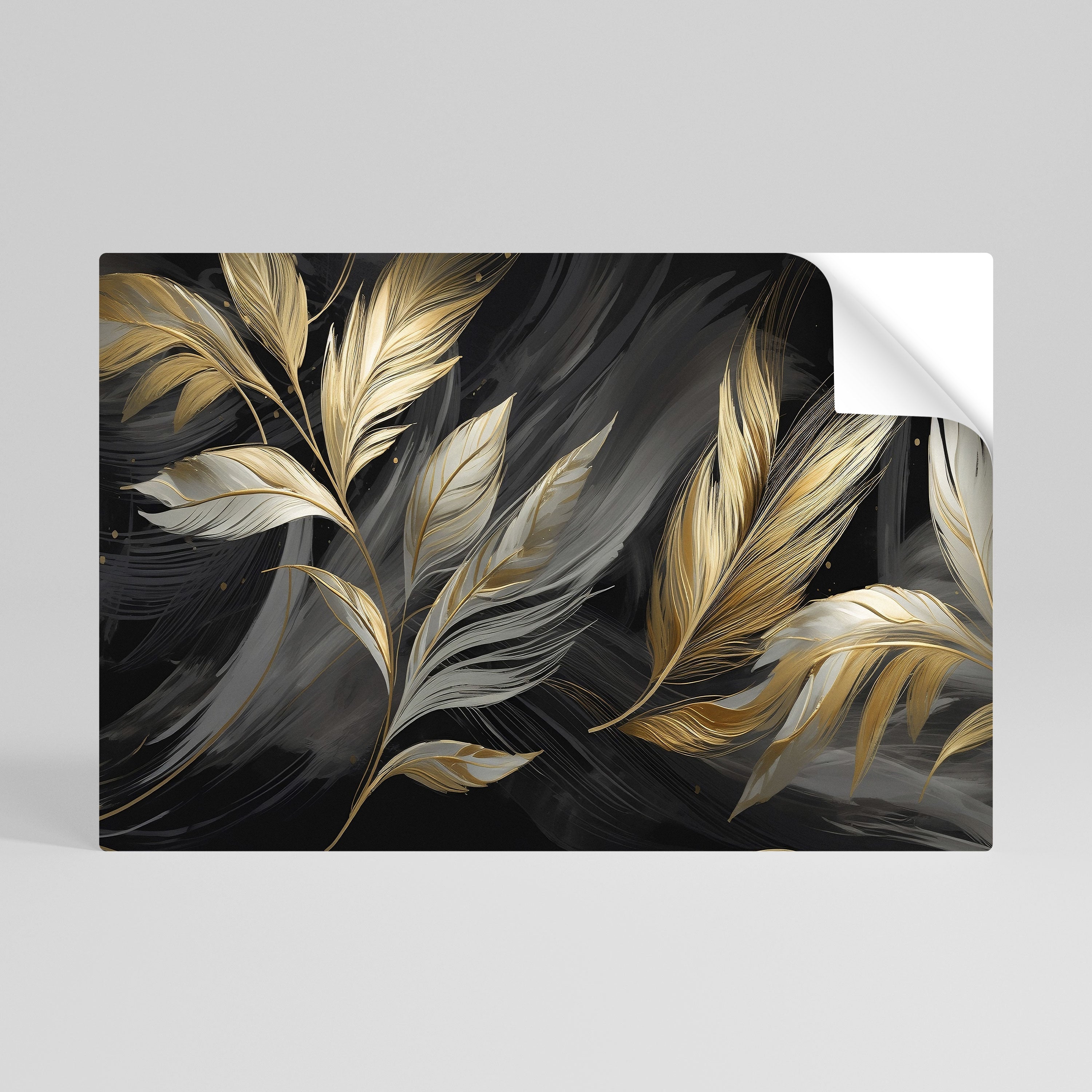 Οριζόντια αφίσα MYSTIC GOLD LEAVES με ξεφλουδισμένα και κολλημένα φύλλα