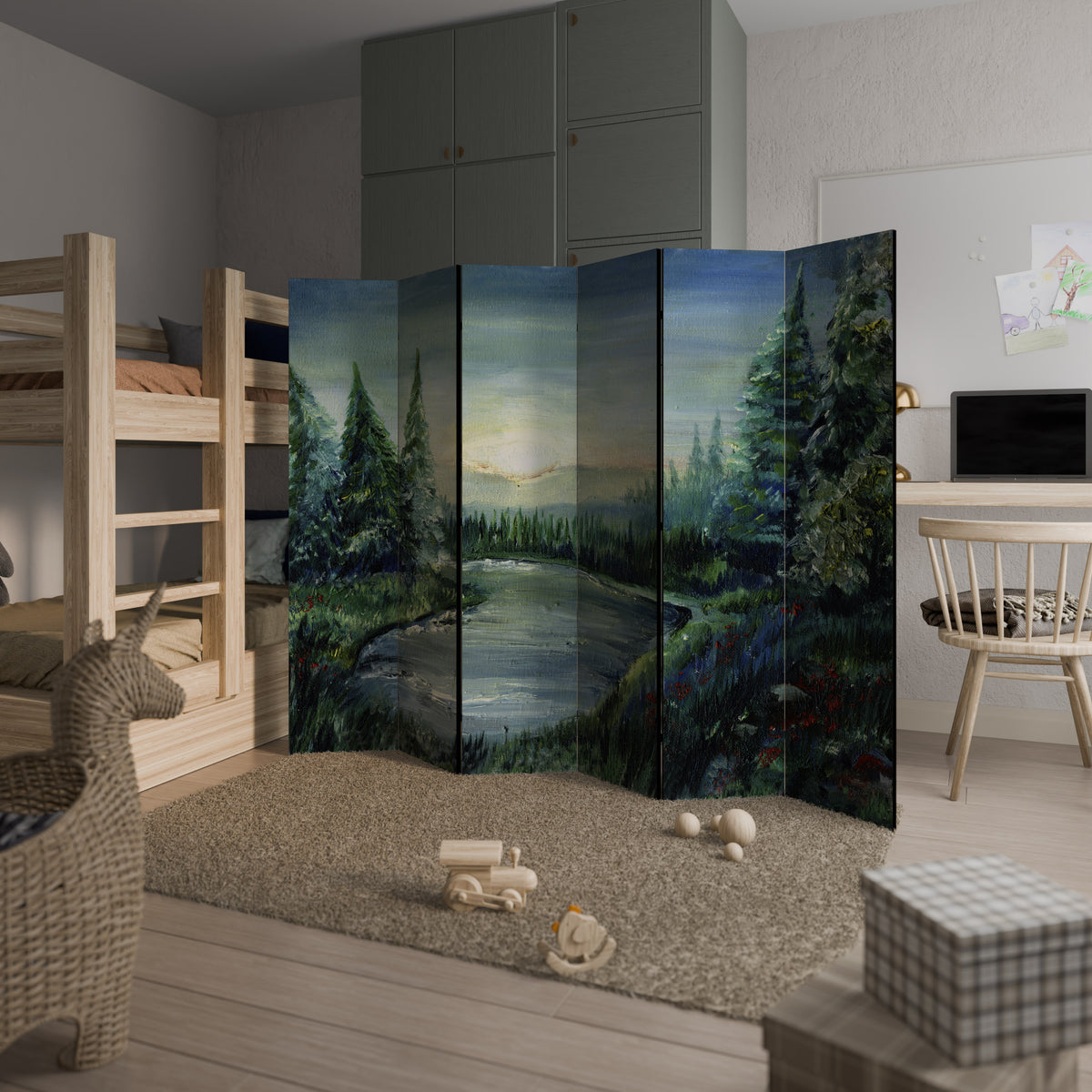 FOREST SUNSET 6-Panel Room Divider