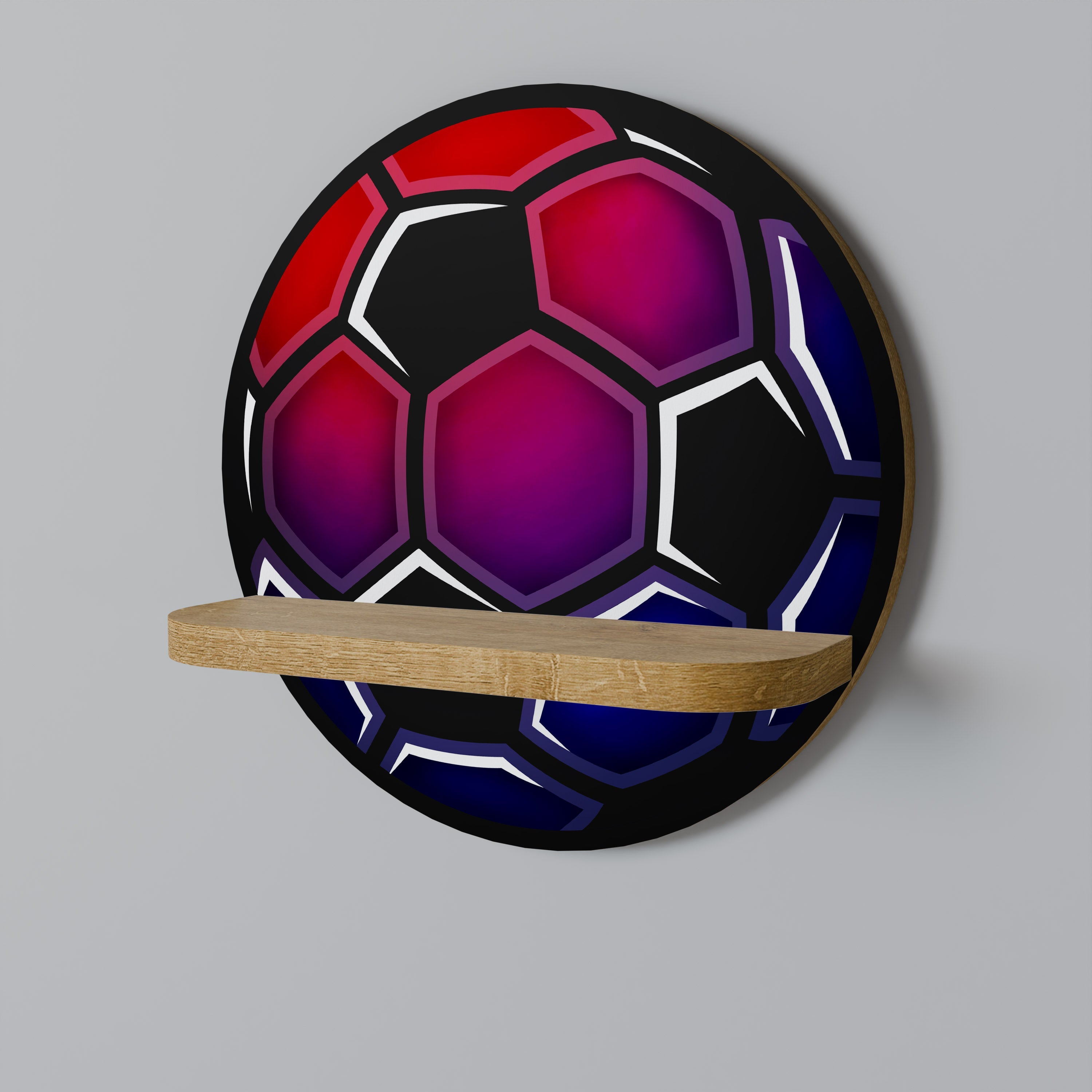 Στρογγυλό ράφι FOOTBALL DREAM σε όψη δρυός
