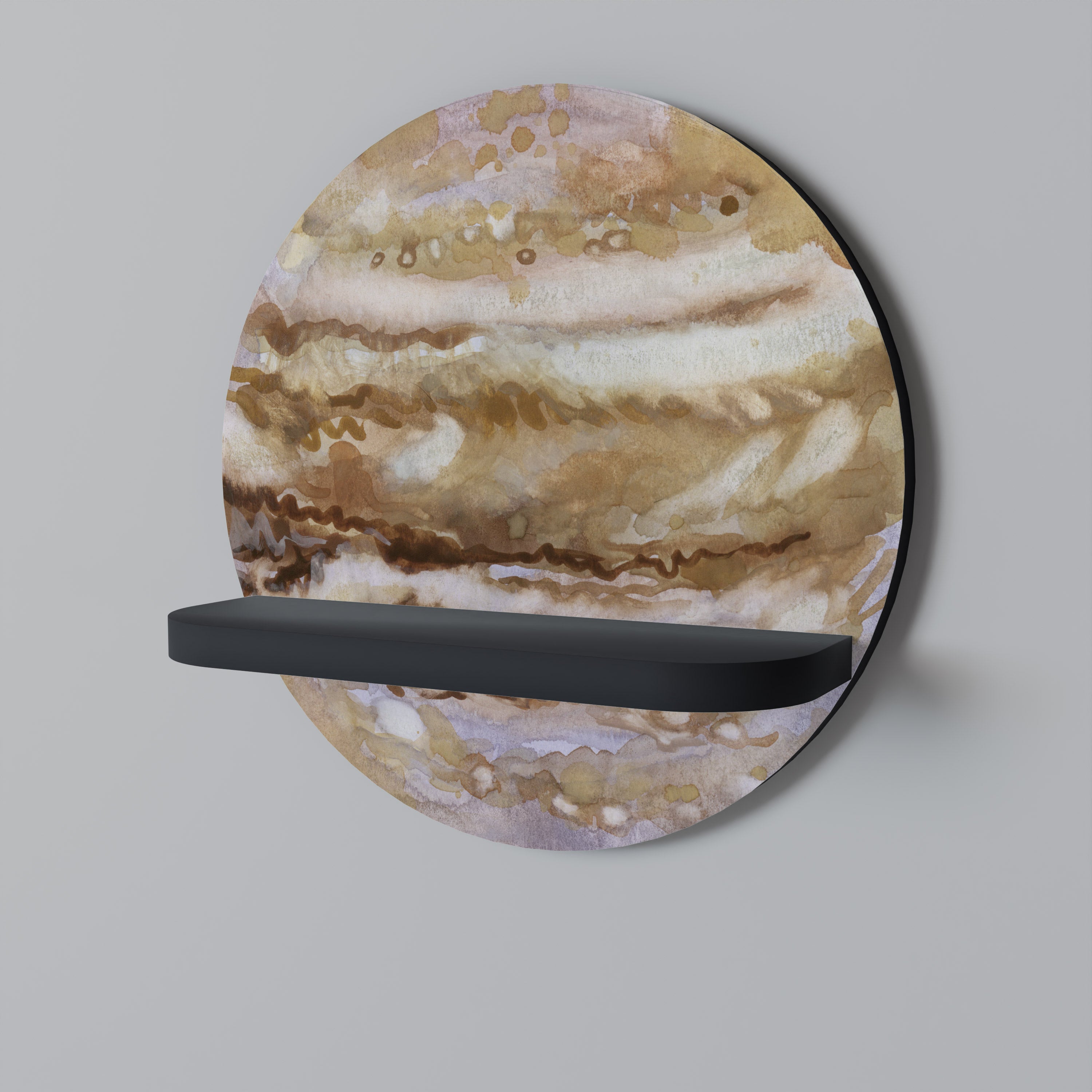 Στρογγυλό ράφι τέχνης JUPITER WALK σε μαύρο φινίρισμα