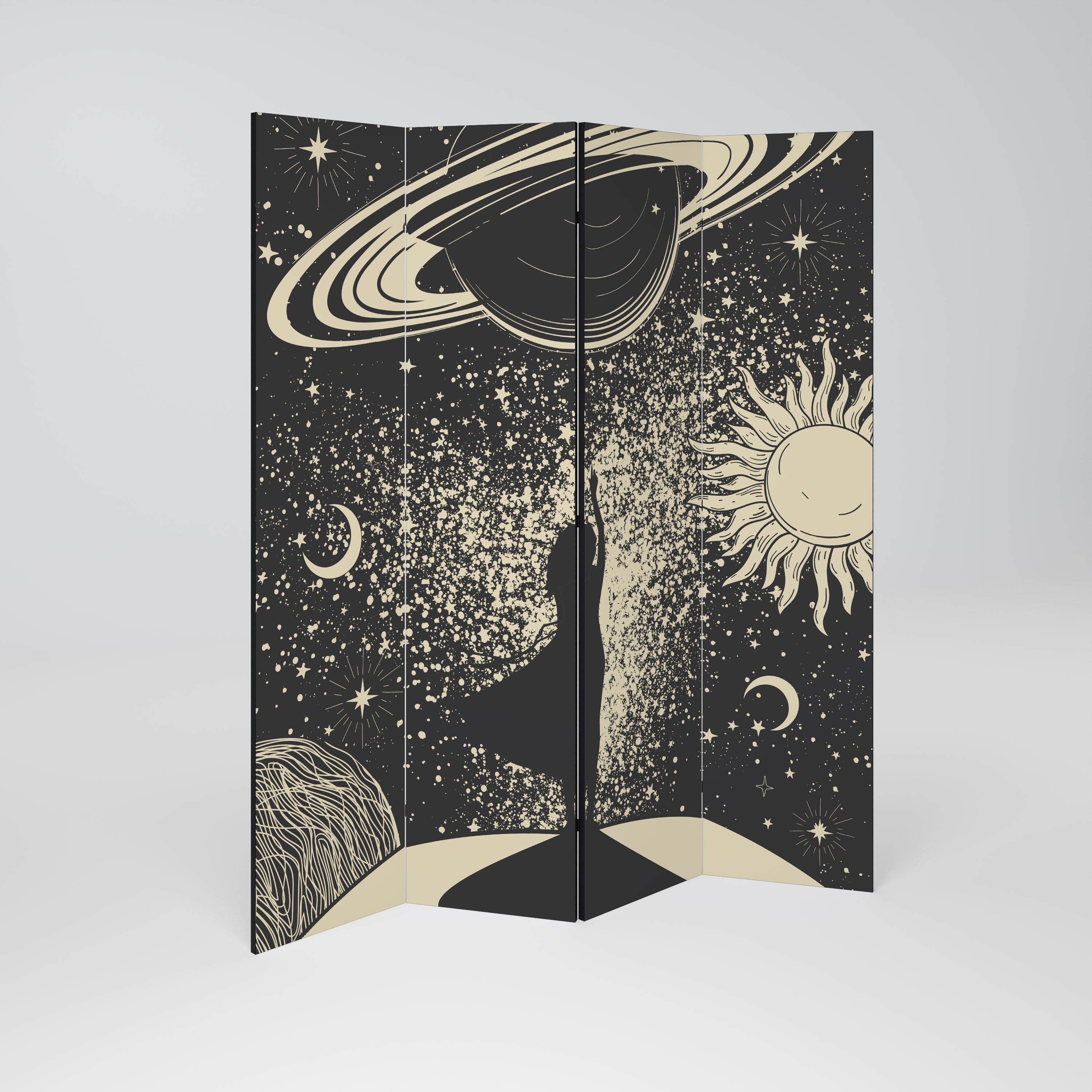 MYSTIC UNIVERSE Decorative 4-Panel Room Divider