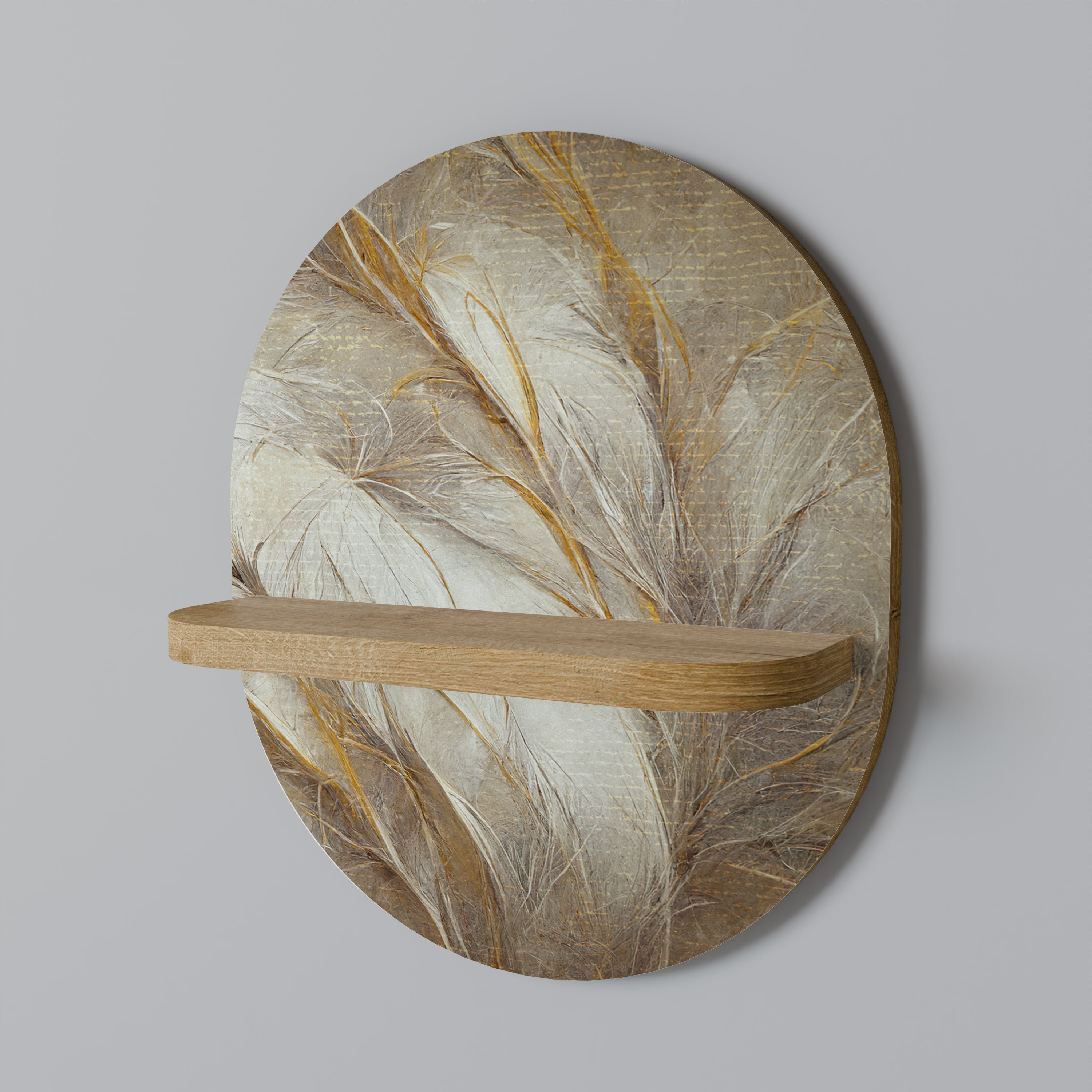 Οβάλ Ράφι SOFT PLUMAGE σε Στυλ Δρυός