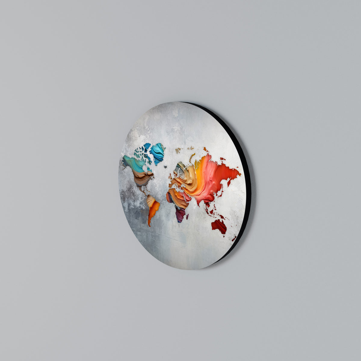 PAINTED CONTINENTS Στρογγυλός πίνακας ζωγραφικής
