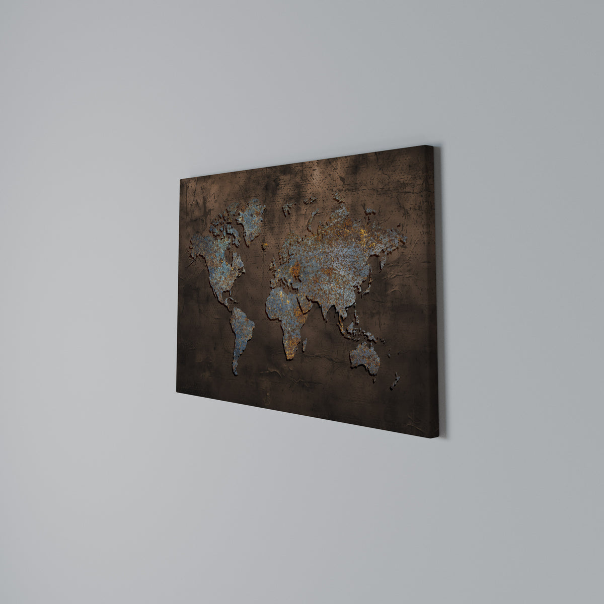 METALLIC MAP OF MEMORIES Horizontal Canvas Print