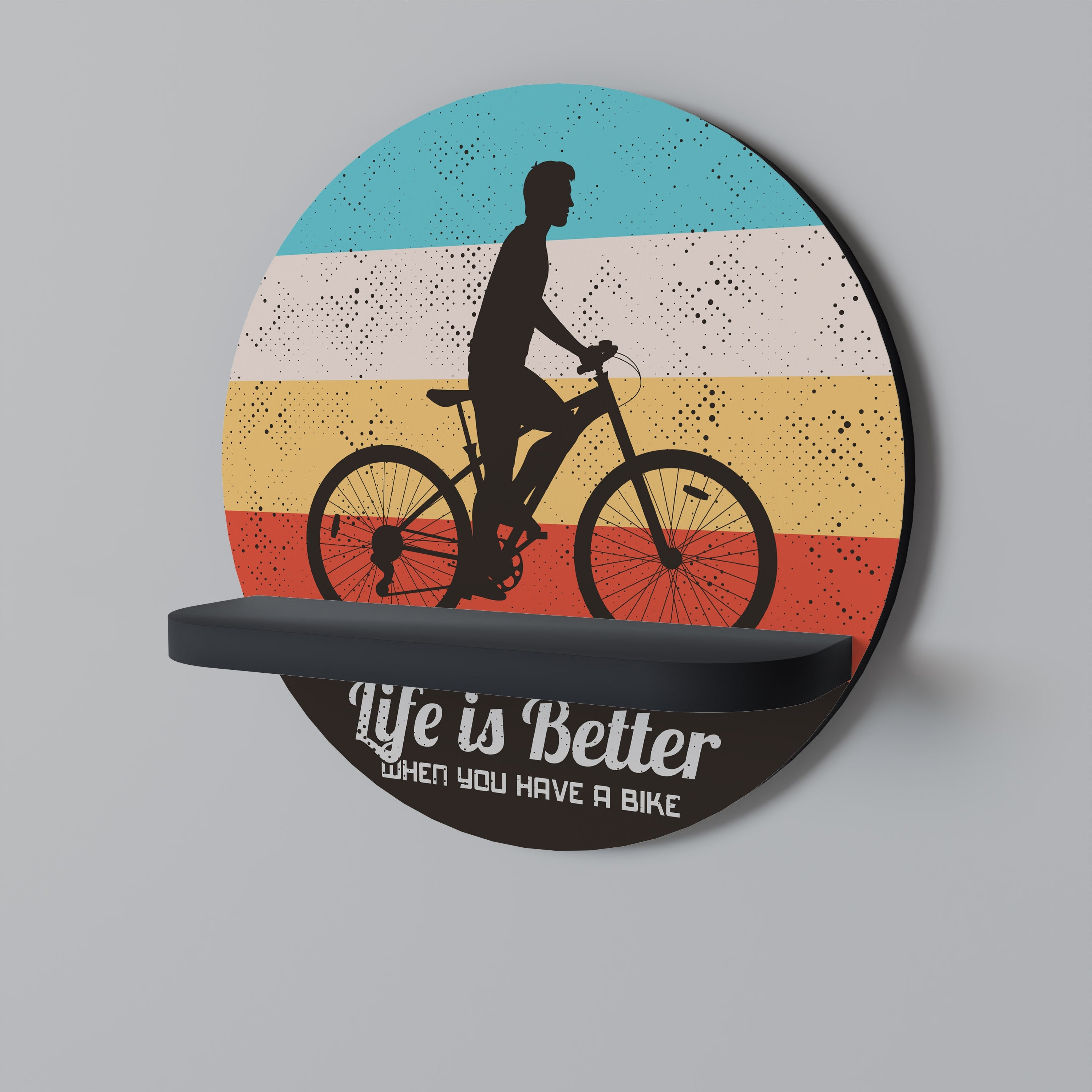 Στρογγυλό ράφι τέχνης BETTER LIFE σε μαύρο φινίρισμα