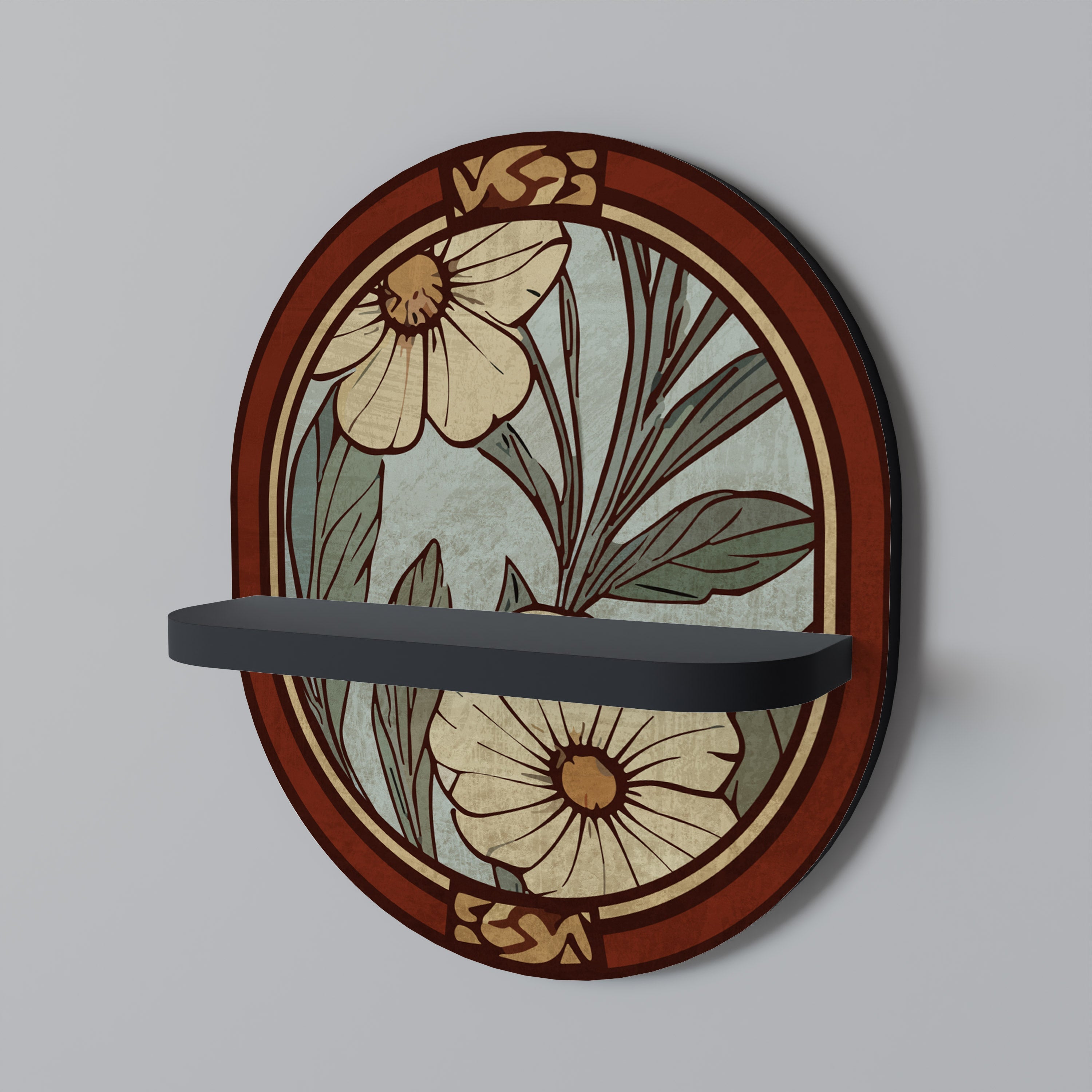 Οβάλ Ράφι HERITAGE BLOSSOM σε Μαύρο Φινίρισμα