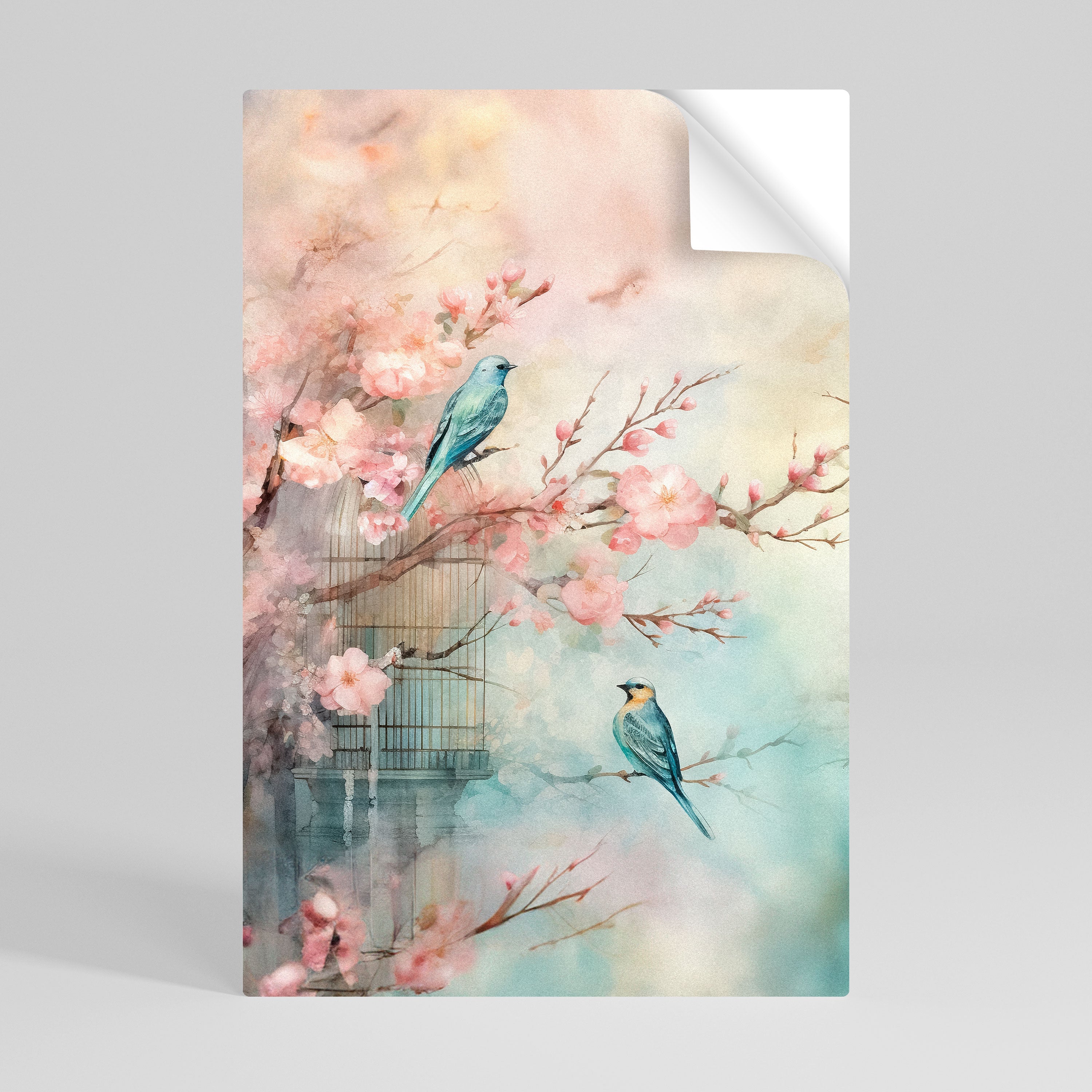 Αφίσα CHERRY BIRDSONG με θέμα το πουλί και την κόλλα