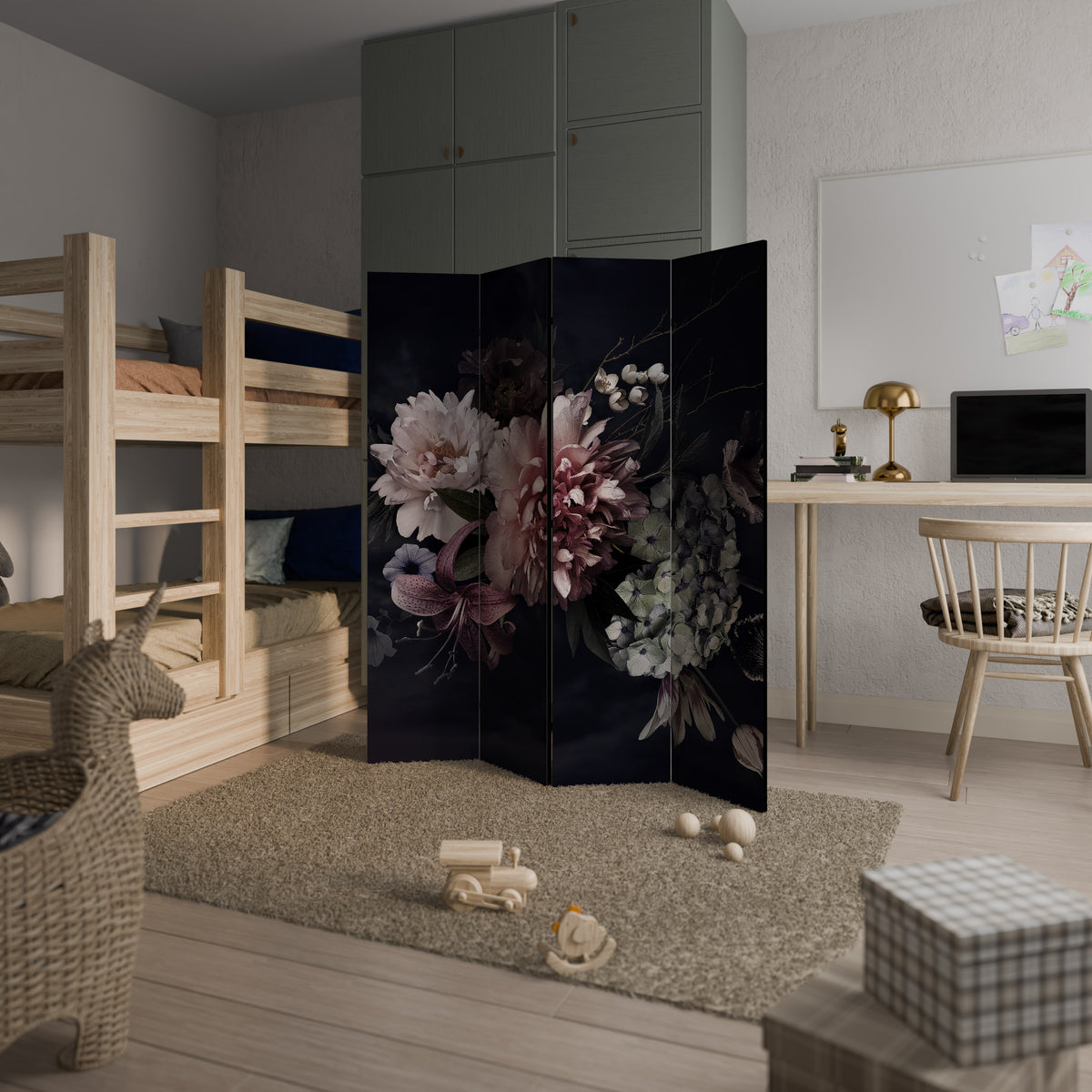 PURE BLOSSOM 4-Panel Room Divider