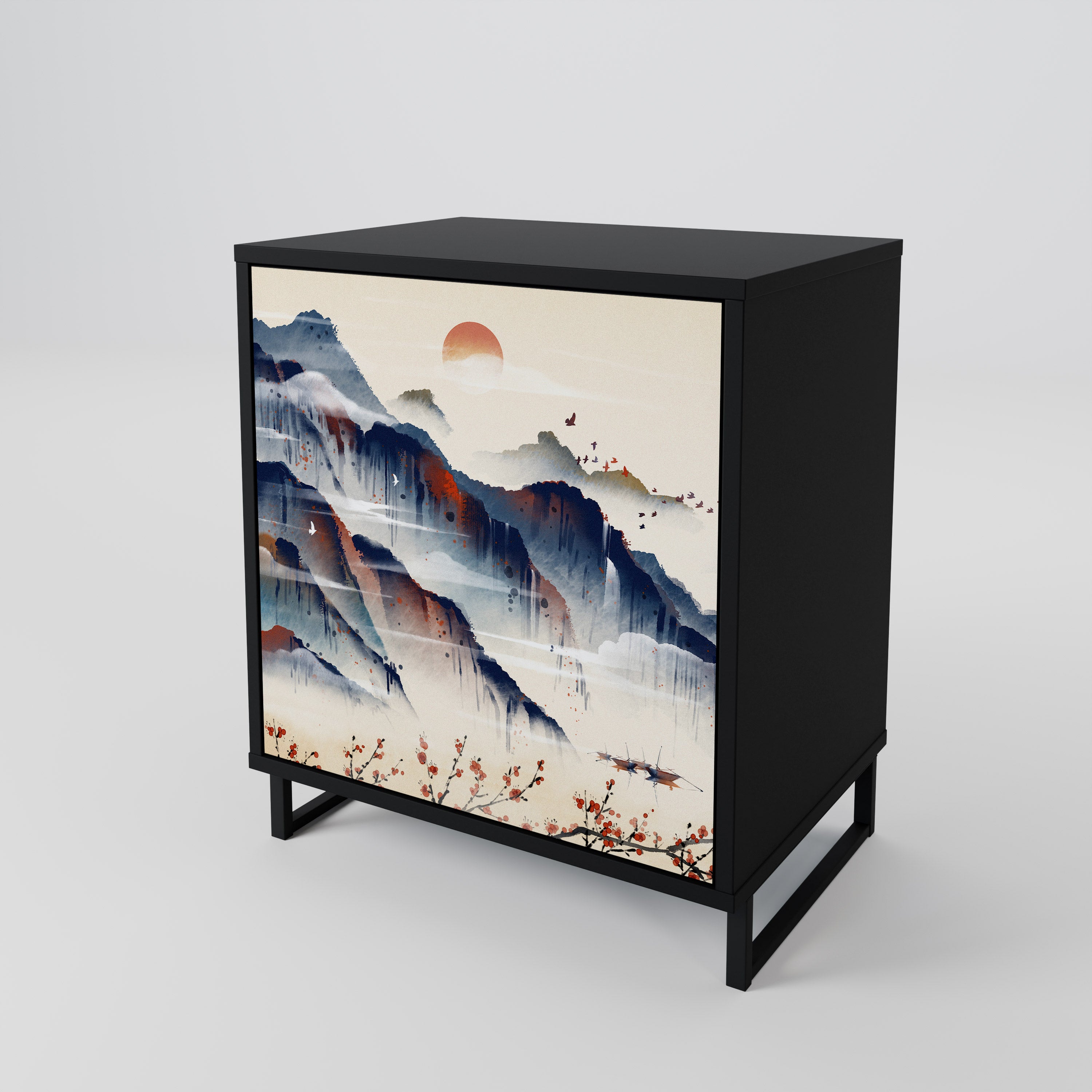 JAPANESE LANDSCAPE 1-Door Sideboard