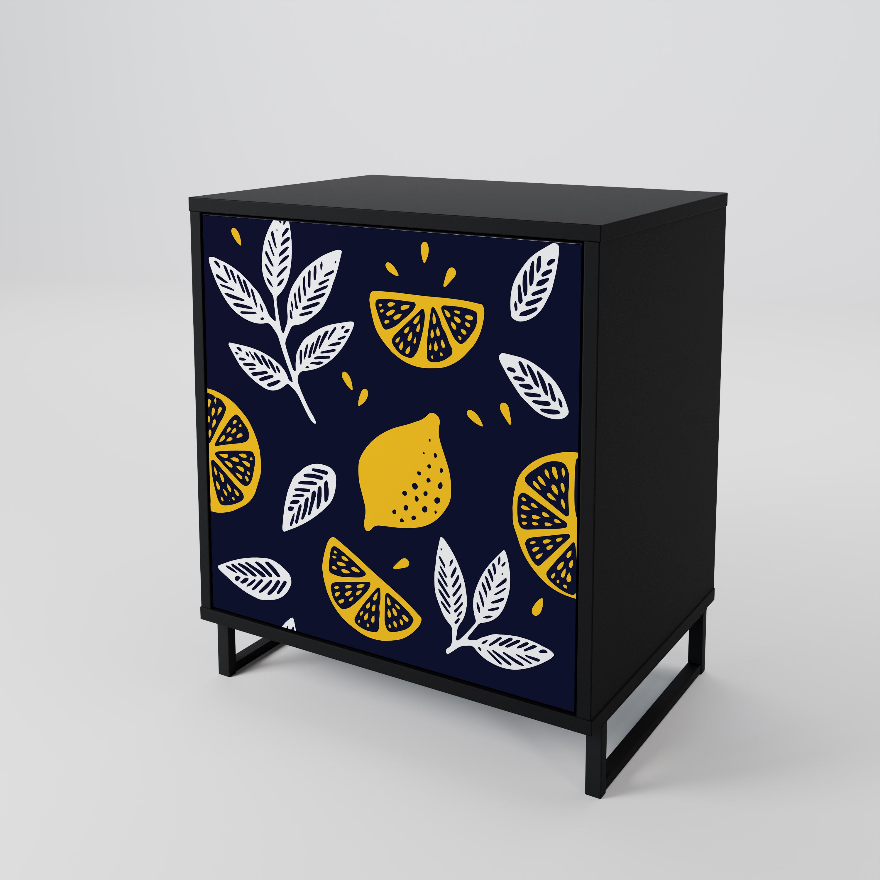CITRUS BLACK AND WHITE 1-Door Sideboard