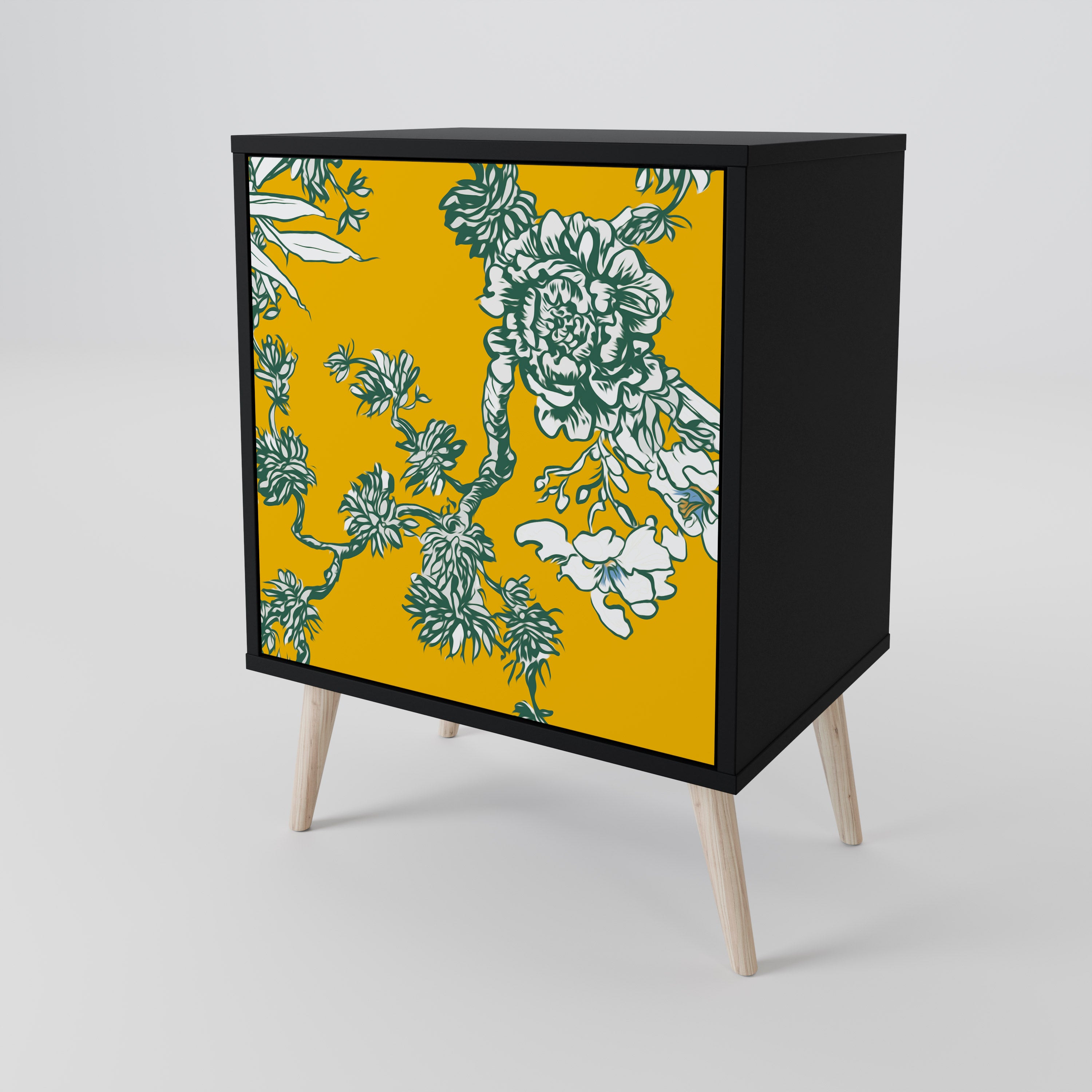 YELLOW CHINOISERIE 1-Door Sideboard