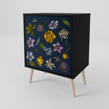 FLOWERS ON NAVY BLUE Μπουφές 1-θύρας