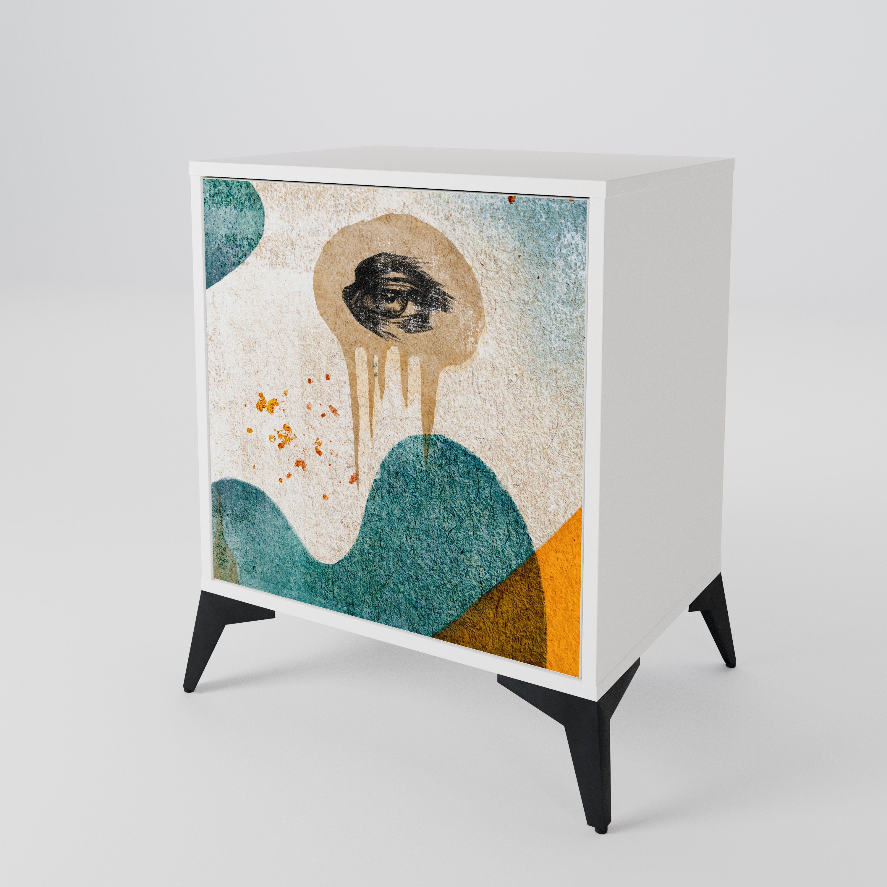 ABSTRACT FACES 1-Door Sideboard