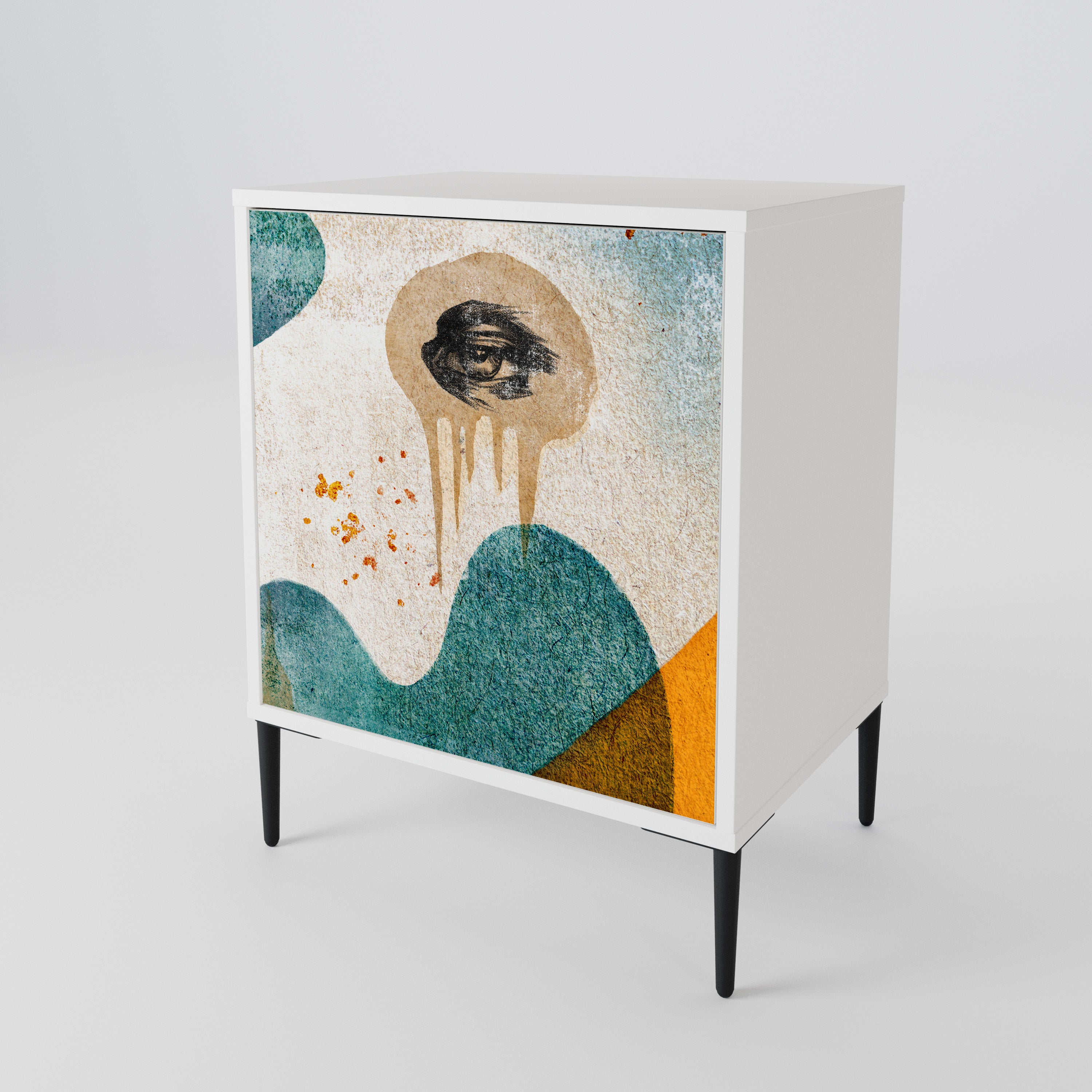 ABSTRACT FACES 1-Door Sideboard