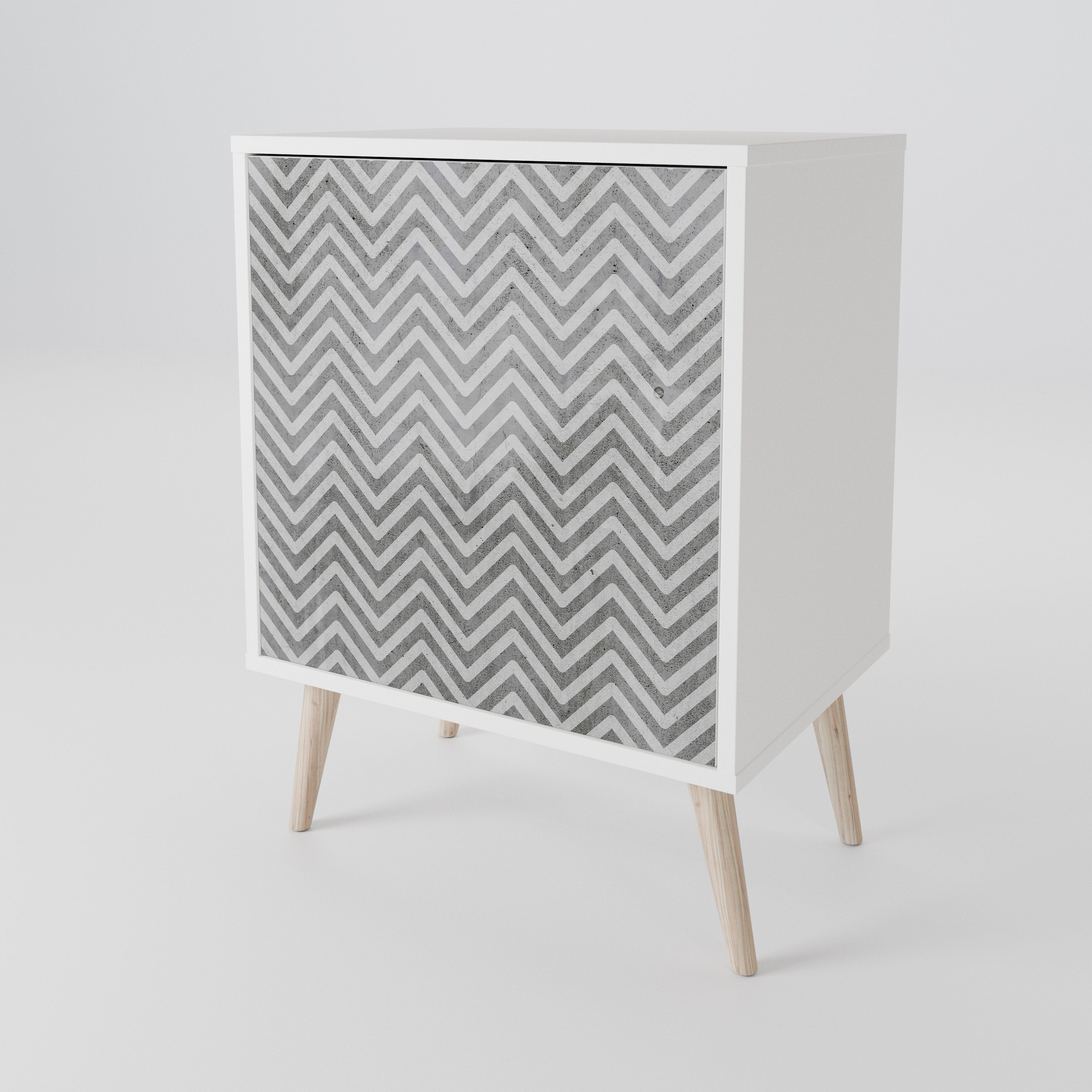 CONCRETE ZIG ZAG 1-Door Sideboard