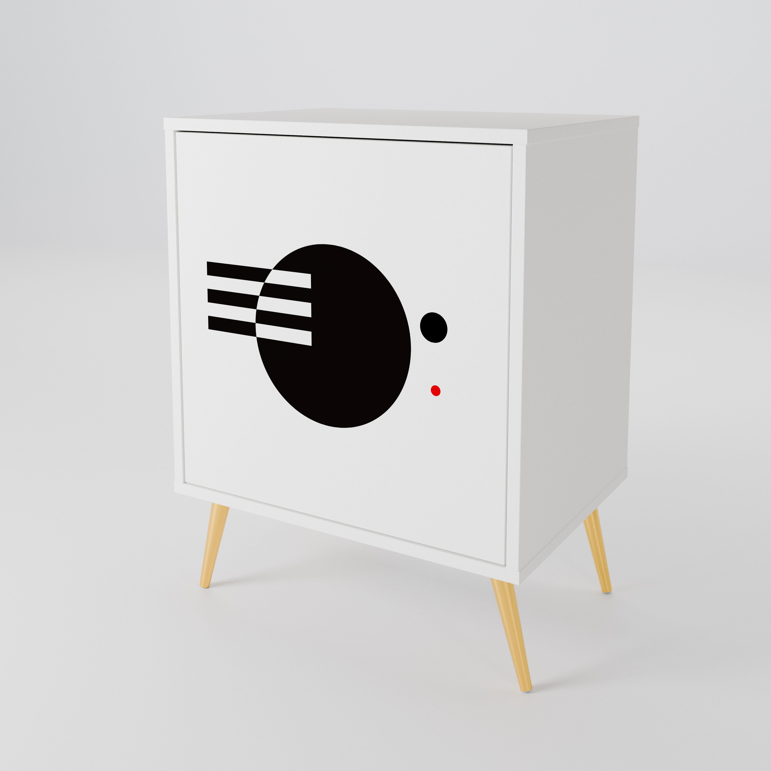 BLACK AND WHITE COMBINATION Μπουφές 1-θύρας