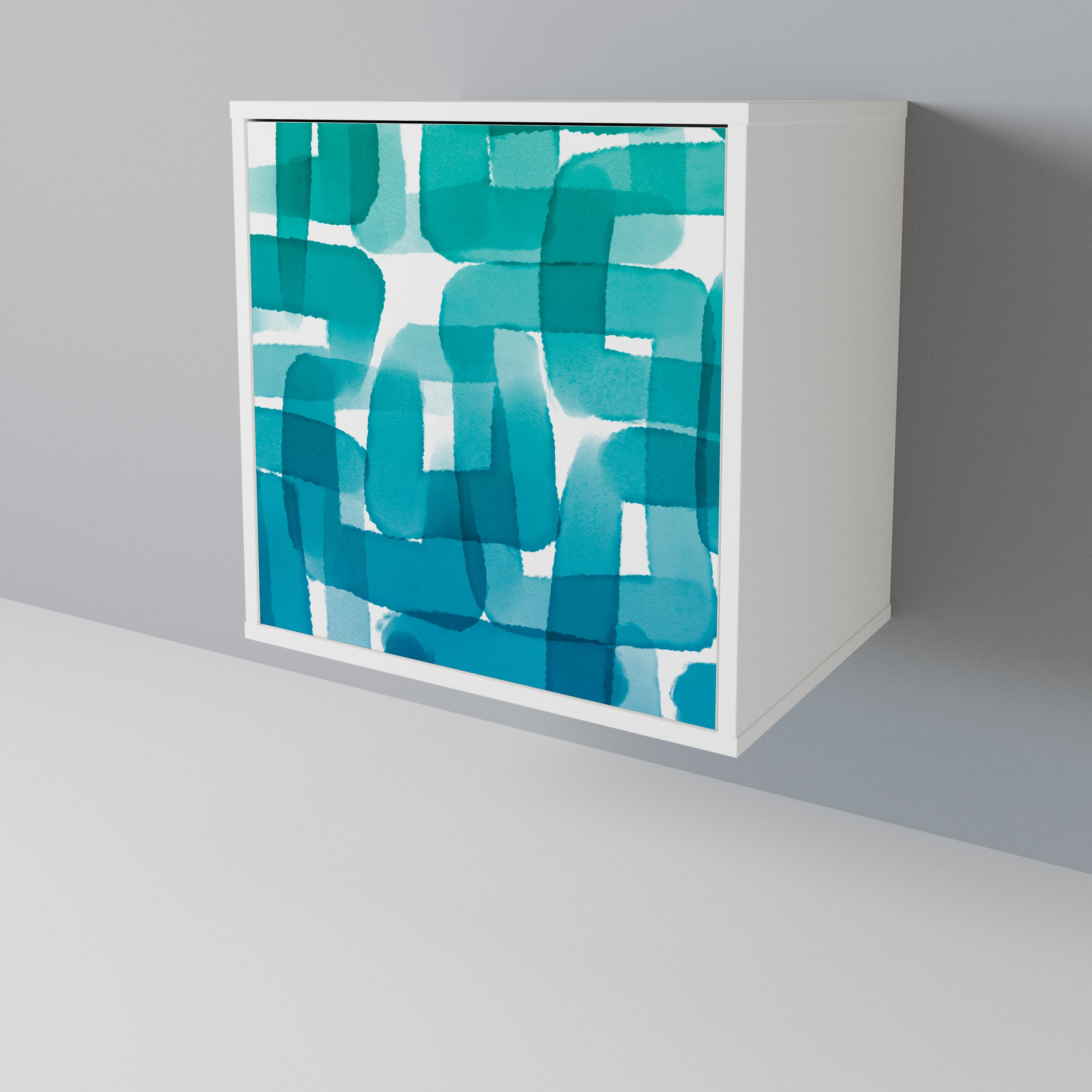 TURQUOISE RECTANGLES 1-Door Sideboard