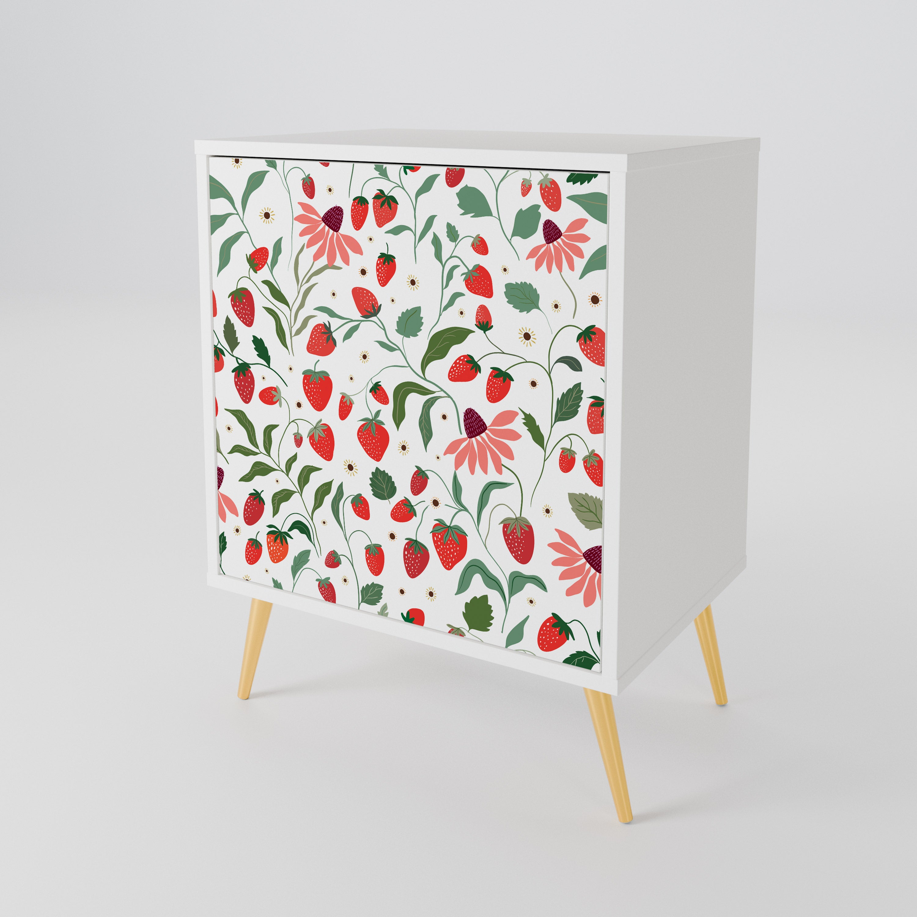 FLOWERS AND STRAWBERRIES Μπουφές 1-θύρας