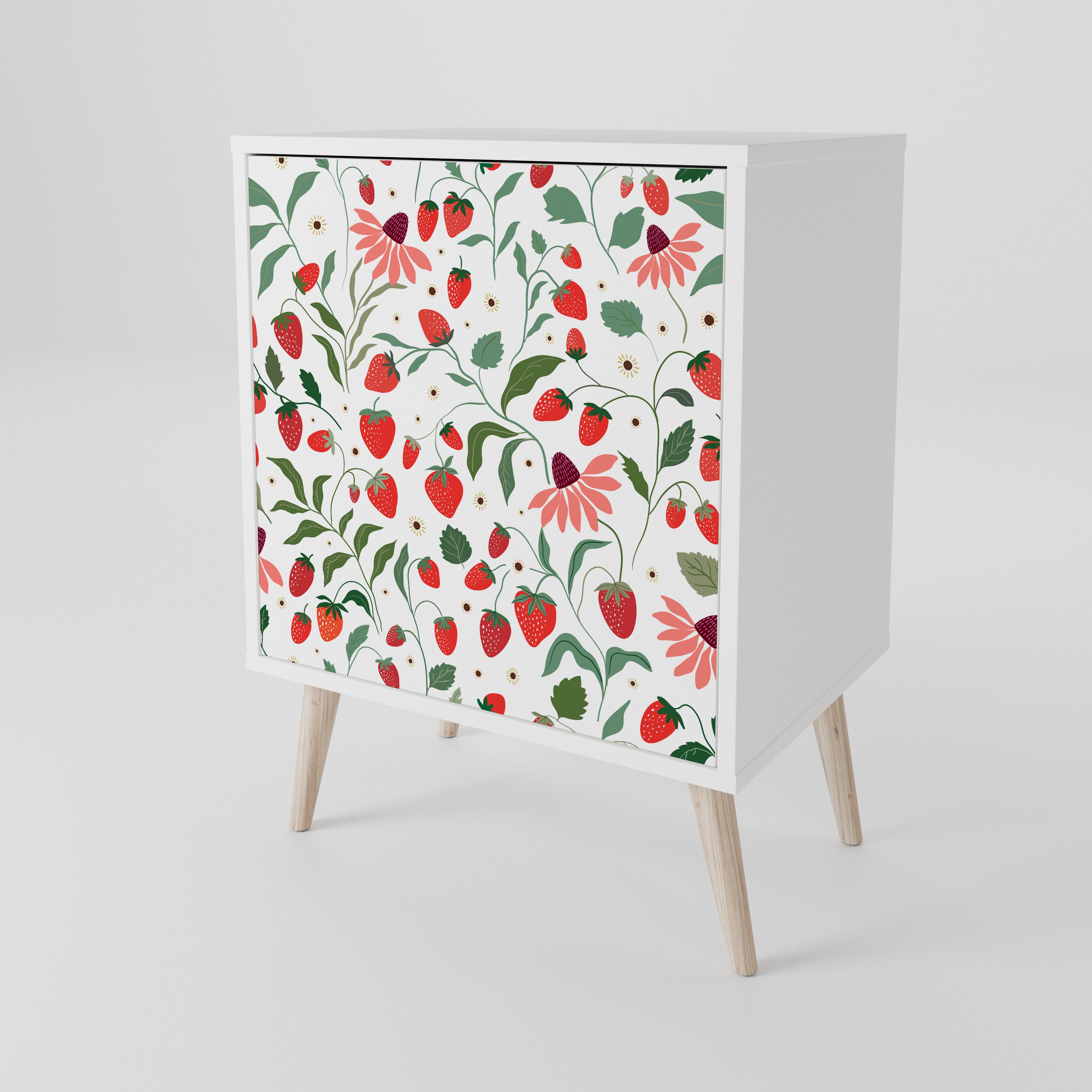 FLOWERS AND STRAWBERRIES Μπουφές 1-θύρας