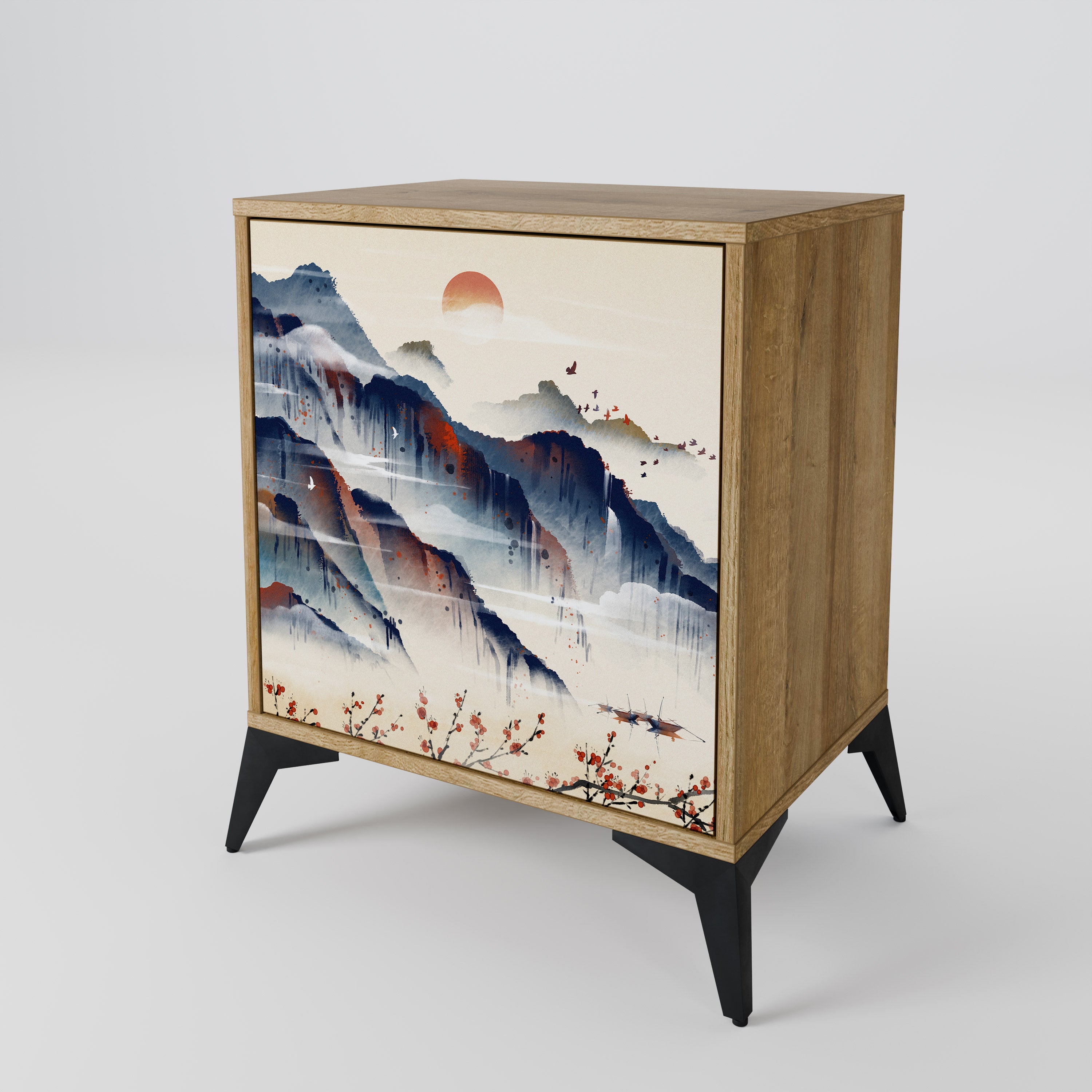 JAPANESE LANDSCAPE 1-Door Sideboard
