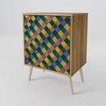 PAINTED SQUARES MIX 1-Door Sideboard