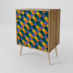 PAINTED SQUARES MIX 1-Door Sideboard