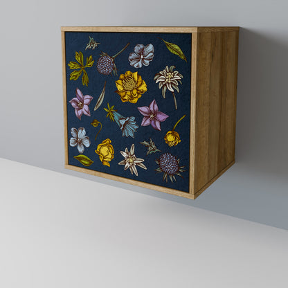 FLOWERS ON NAVY BLUE Μπουφές 1-θύρας