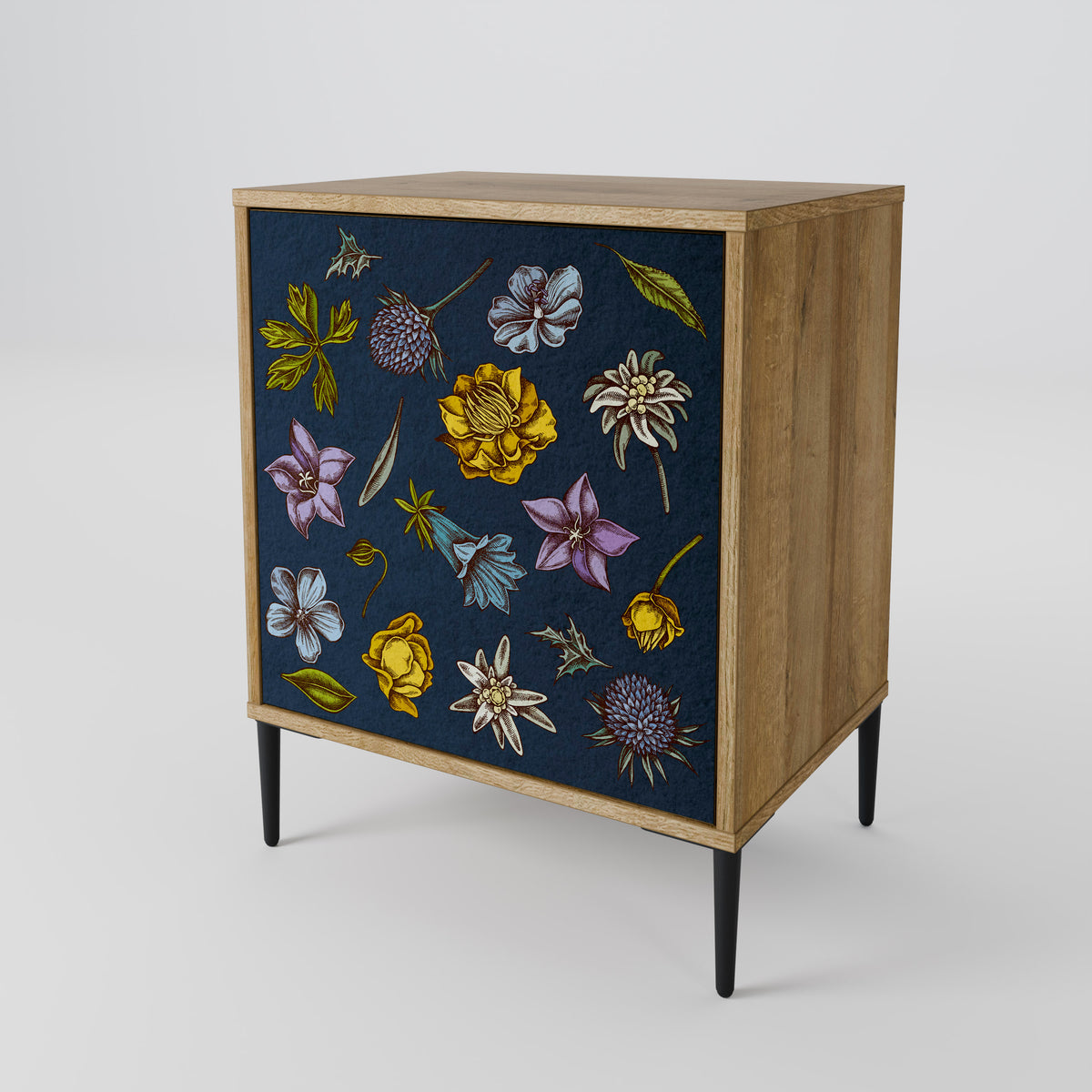 FLOWERS ON NAVY BLUE Μπουφές 1-θύρας