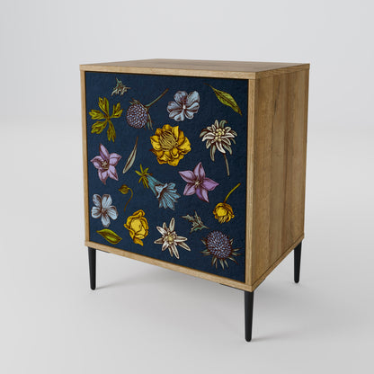 FLOWERS ON NAVY BLUE Μπουφές 1-θύρας