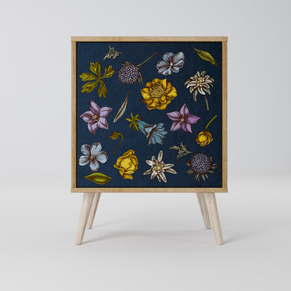 FLOWERS ON NAVY BLUE Μπουφές 1-θύρας